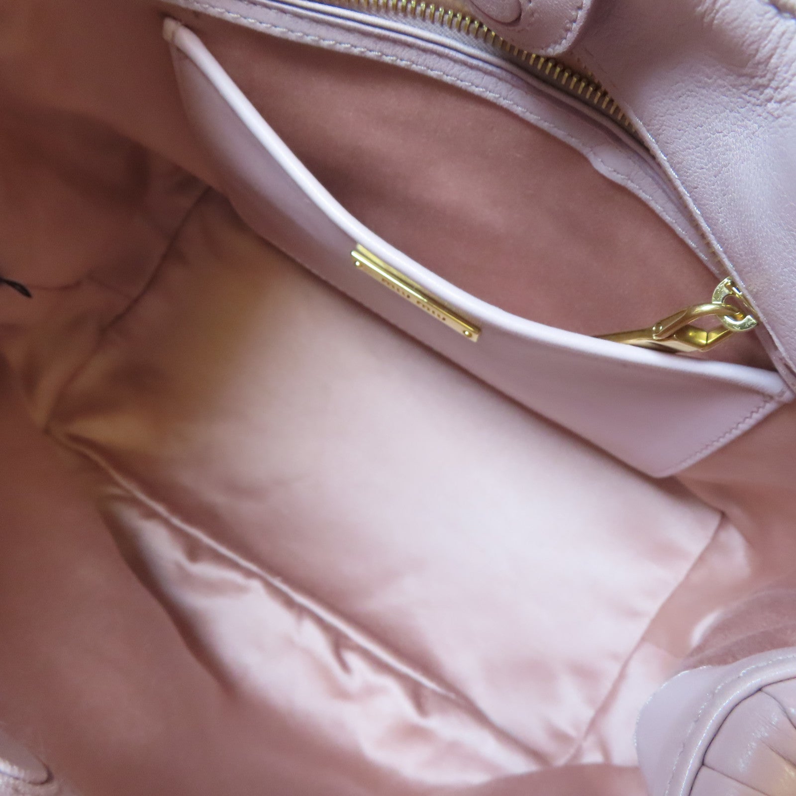 Miu Miu 皮革2 Way Shoulder金扣手挽肩背兩用袋粉紅色