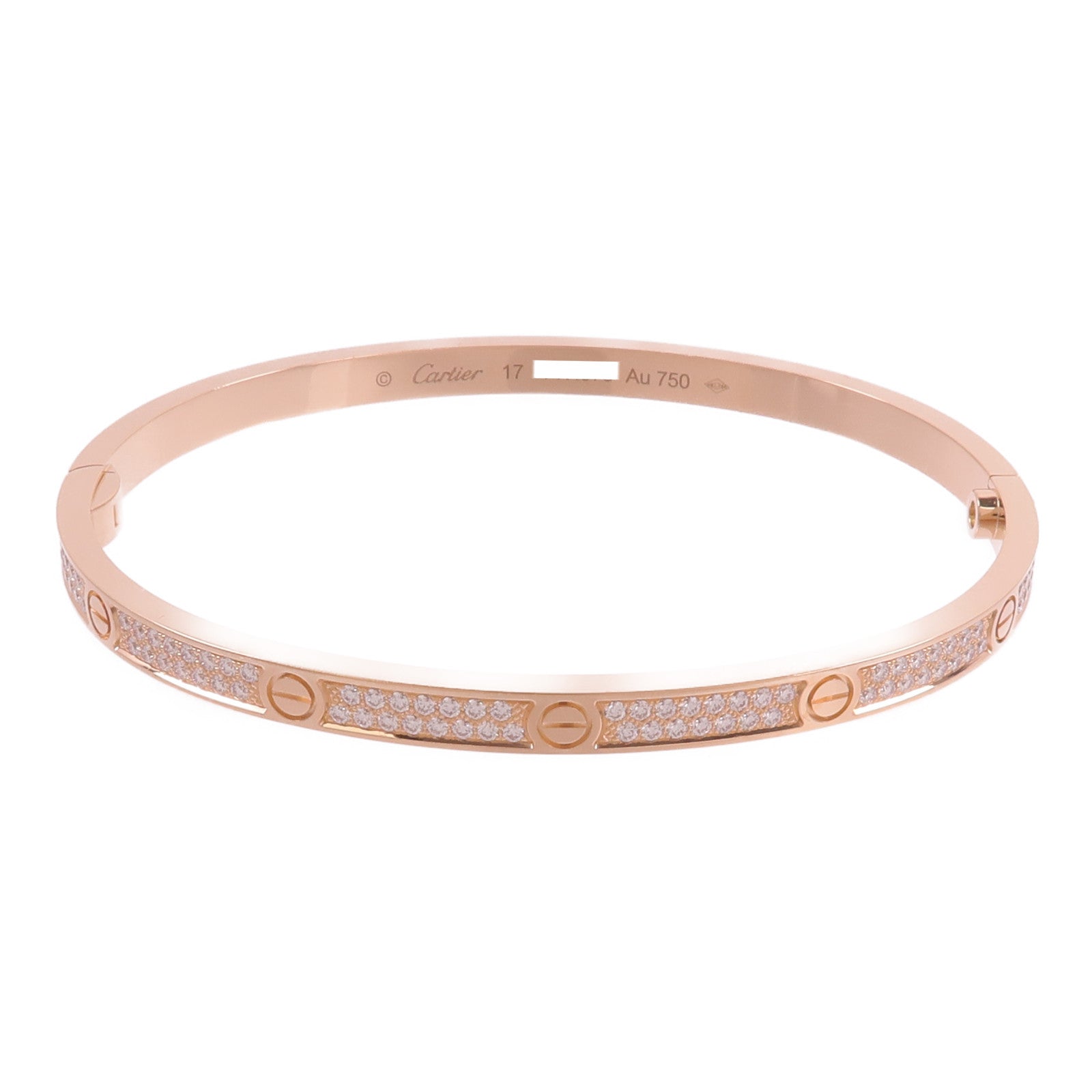 CARTIER 18K玫瑰金Love Bracelet Small Model Paved鑽石手鐲
