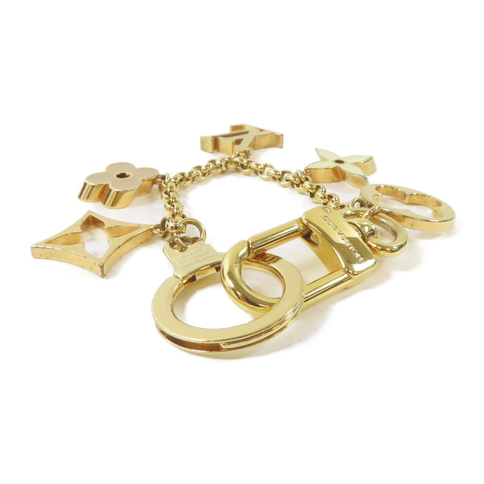 LOUIS VUITTON 金屬Fleur-de-Monogram Charm掛飾金色