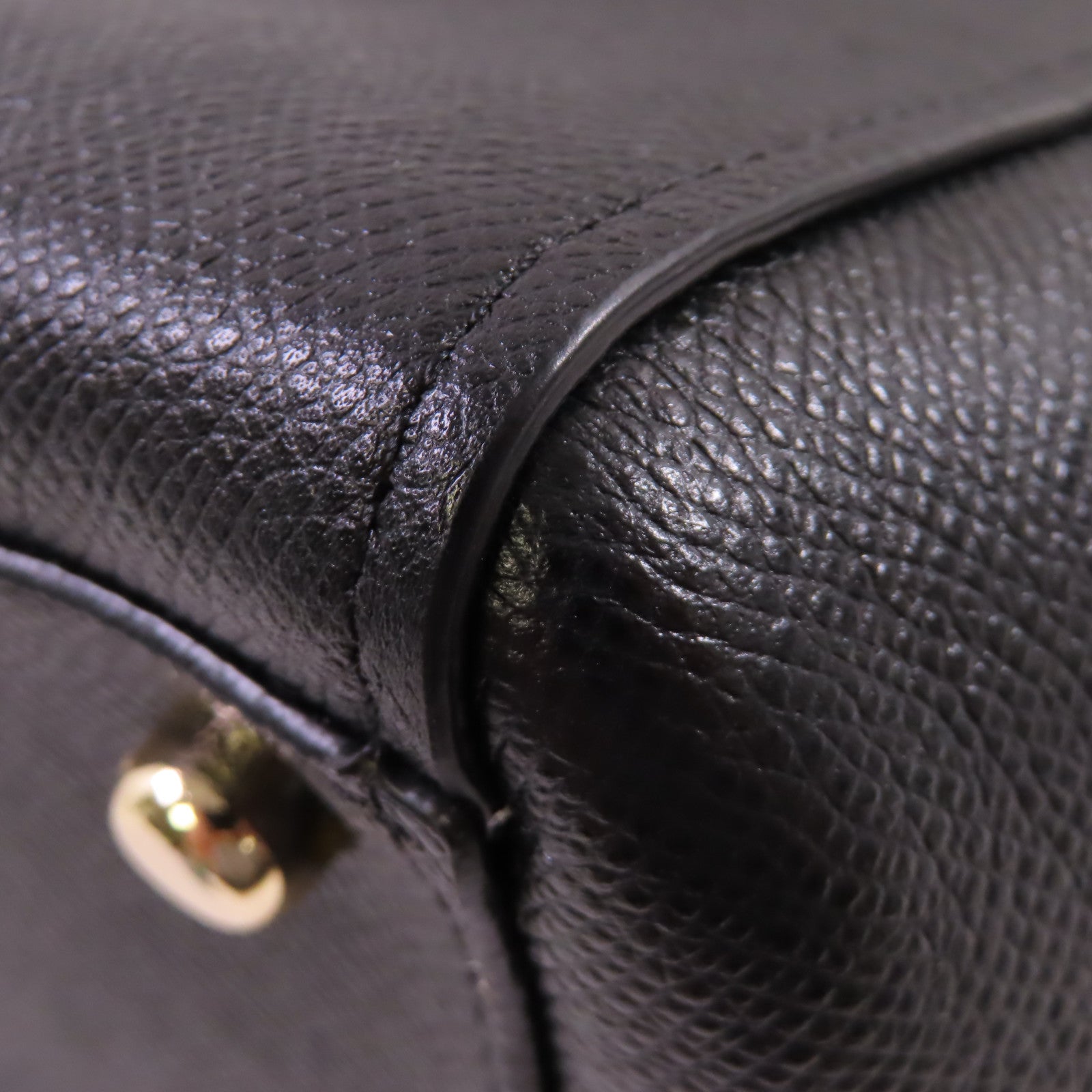 COACH 牛皮皮革2Way Shoulder Bag金扣手挽肩背兩用袋黑色