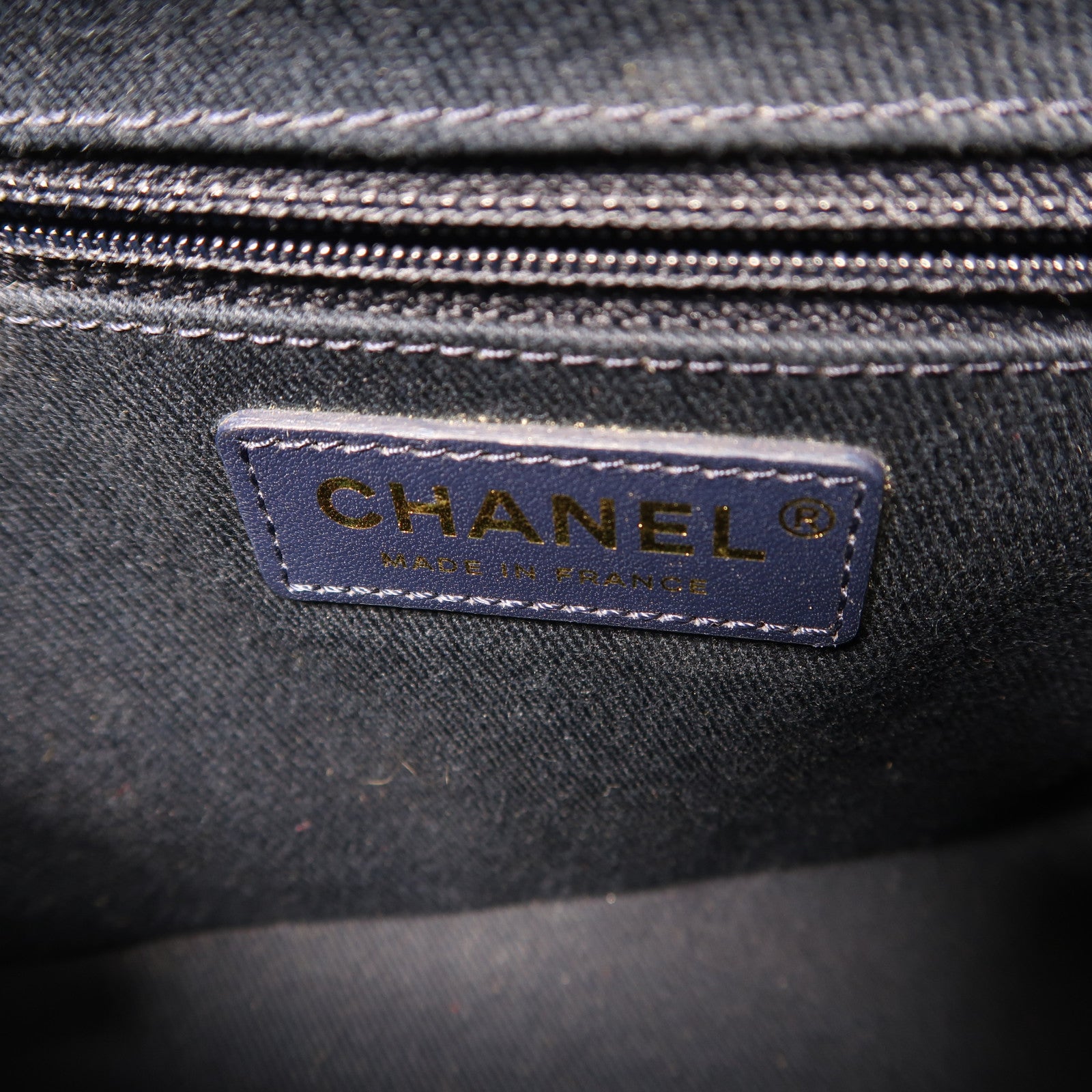 CHANEL 菱格牛皮皮革Shoulder Bag金扣鏈帶肩背袋藍色