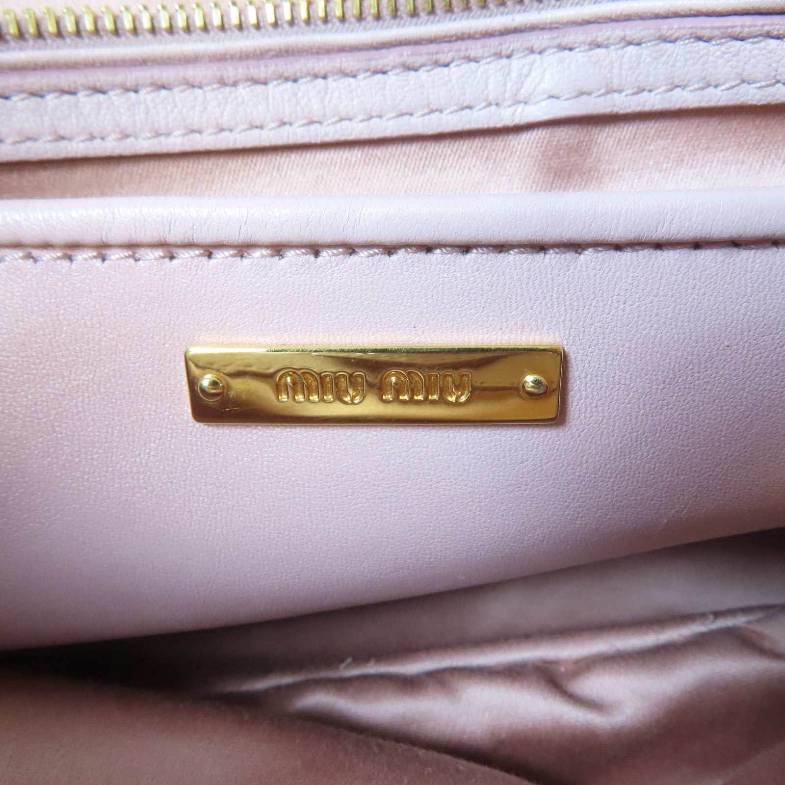 Miu Miu 皮革2 Way Shoulder金扣手挽肩背兩用袋粉紅色