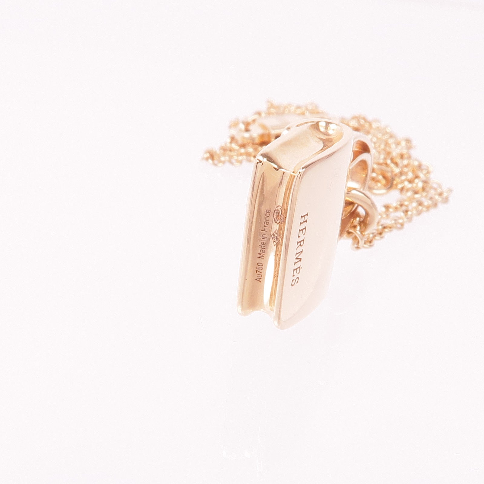 HERMES 18K玫瑰金Amulettes Constance Pendant鑽石項鍊