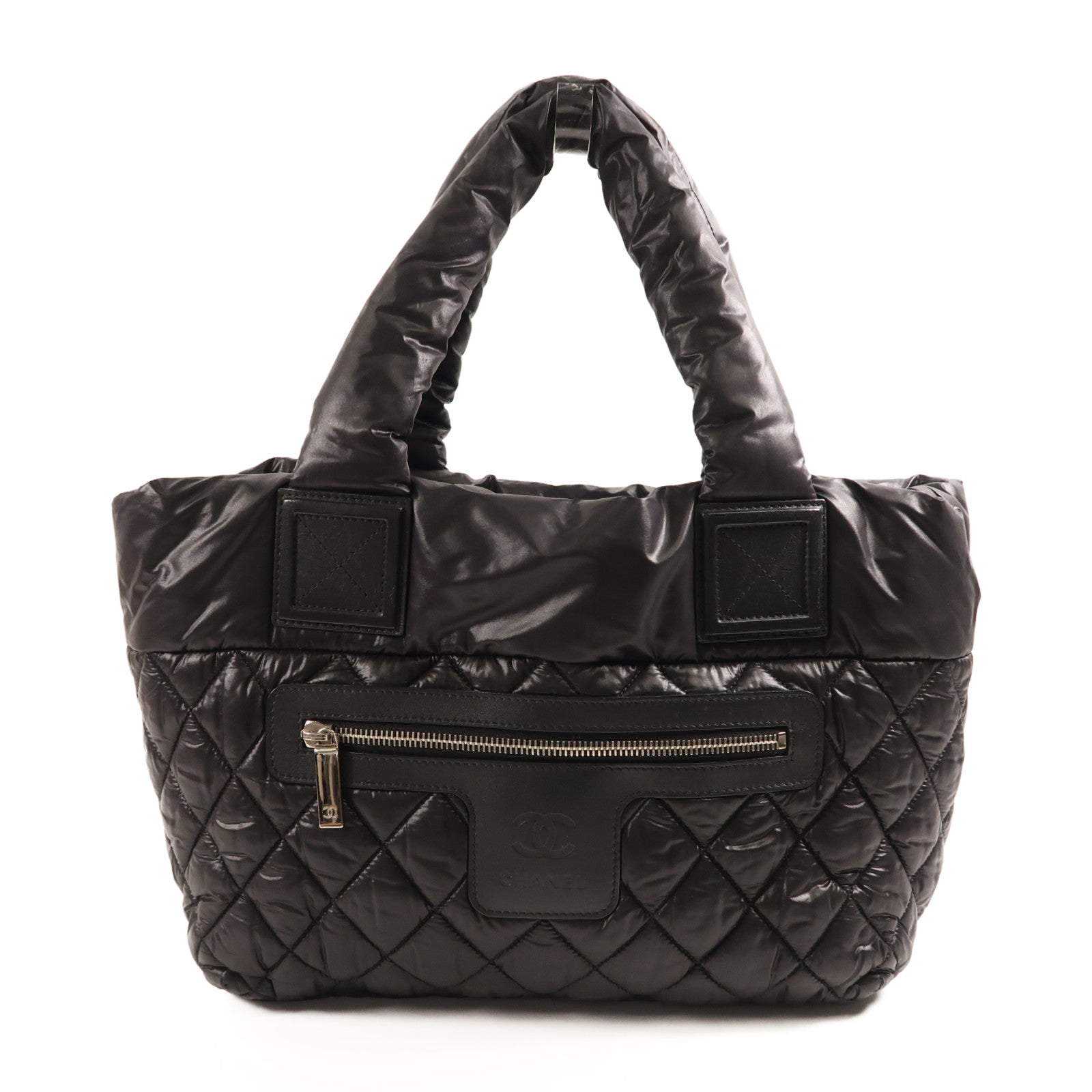 CHANEL 尼龍Coco Cocoon銀扣手挽袋