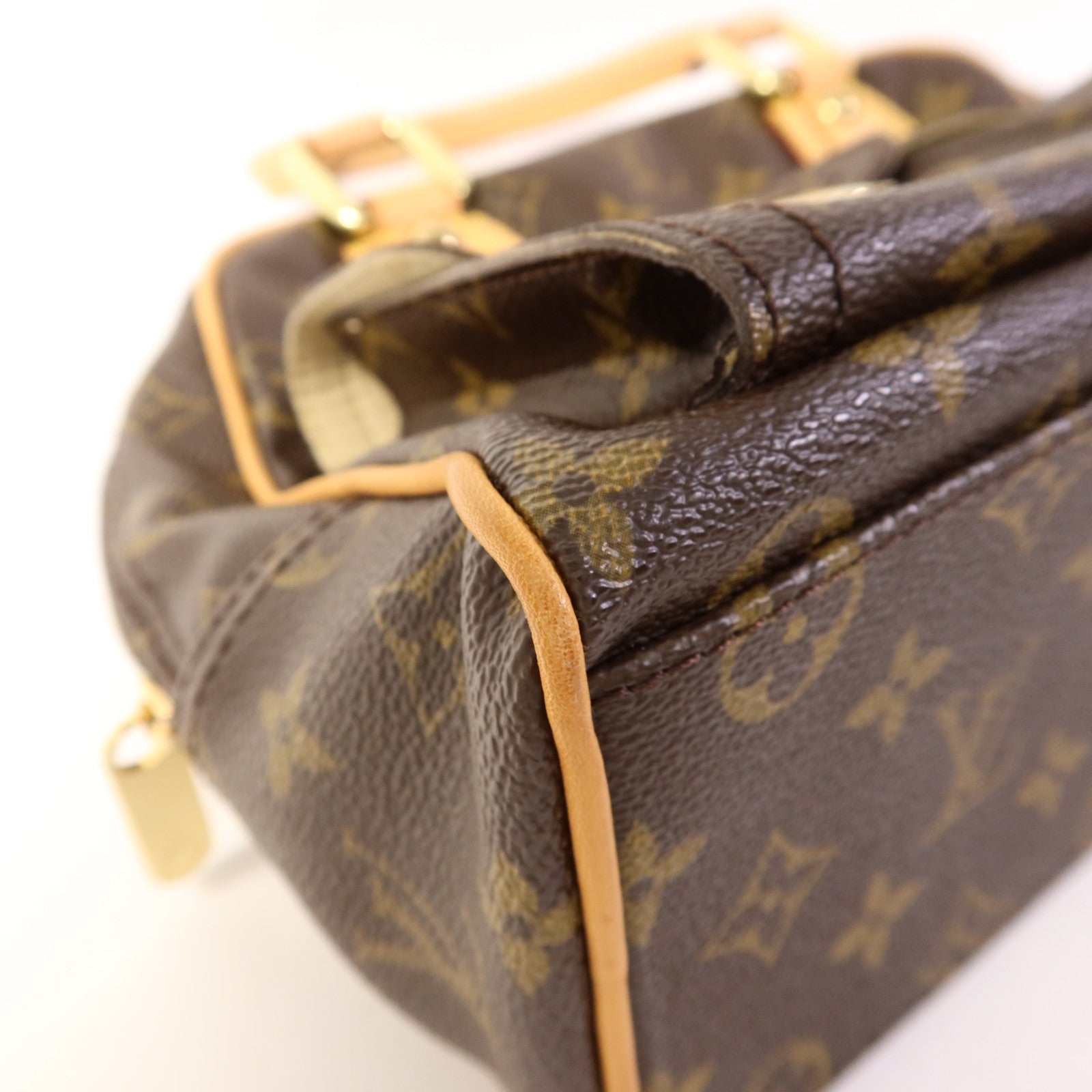 LOUIS VUITTON Monogram Manhattan PM金扣手挽袋棕色