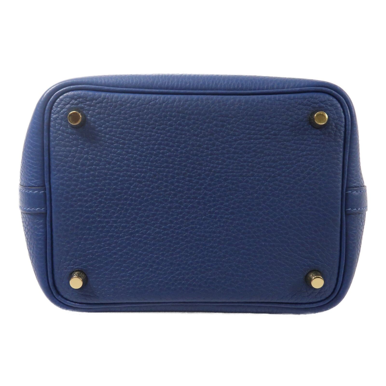 HERMES Clemence皮革Picotin PM手挽袋Deep Blue