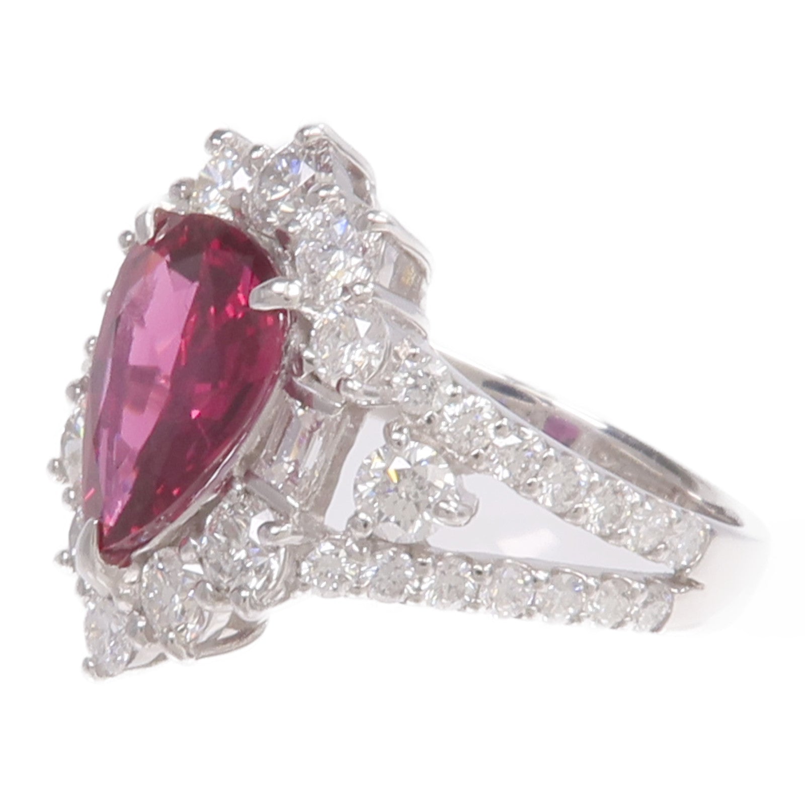JEWELRY PT900鉑金Ruby Diamond Ring紅寶石/鑽石戒指