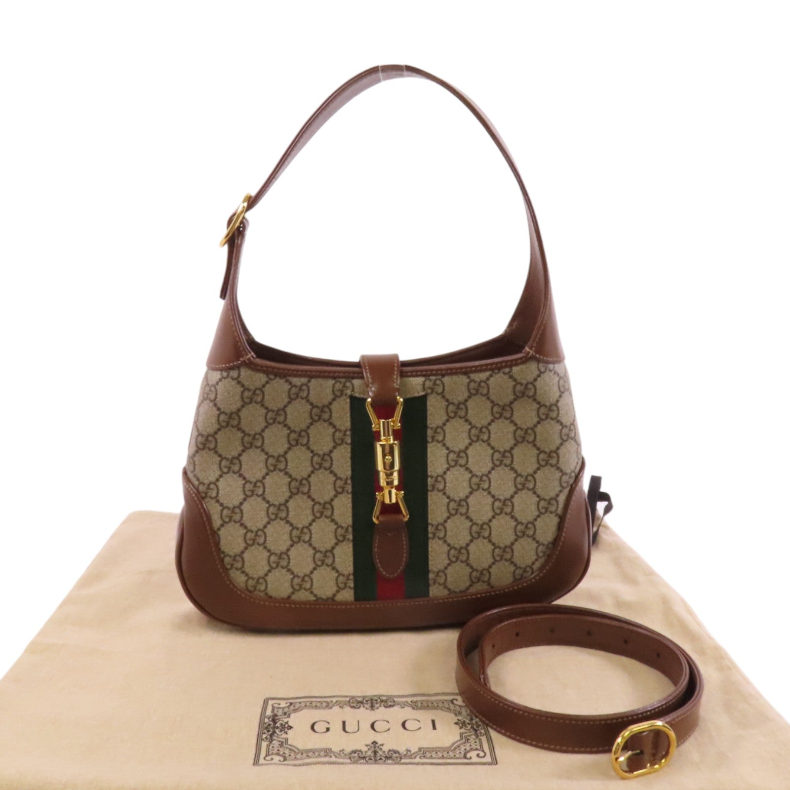 GUCCI 塗層帆布Jackie 1961 Medium金扣手挽肩背兩用袋