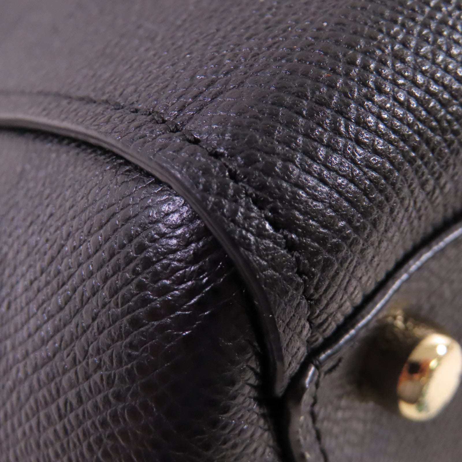 COACH 牛皮皮革2Way Shoulder Bag金扣手挽肩背兩用袋黑色