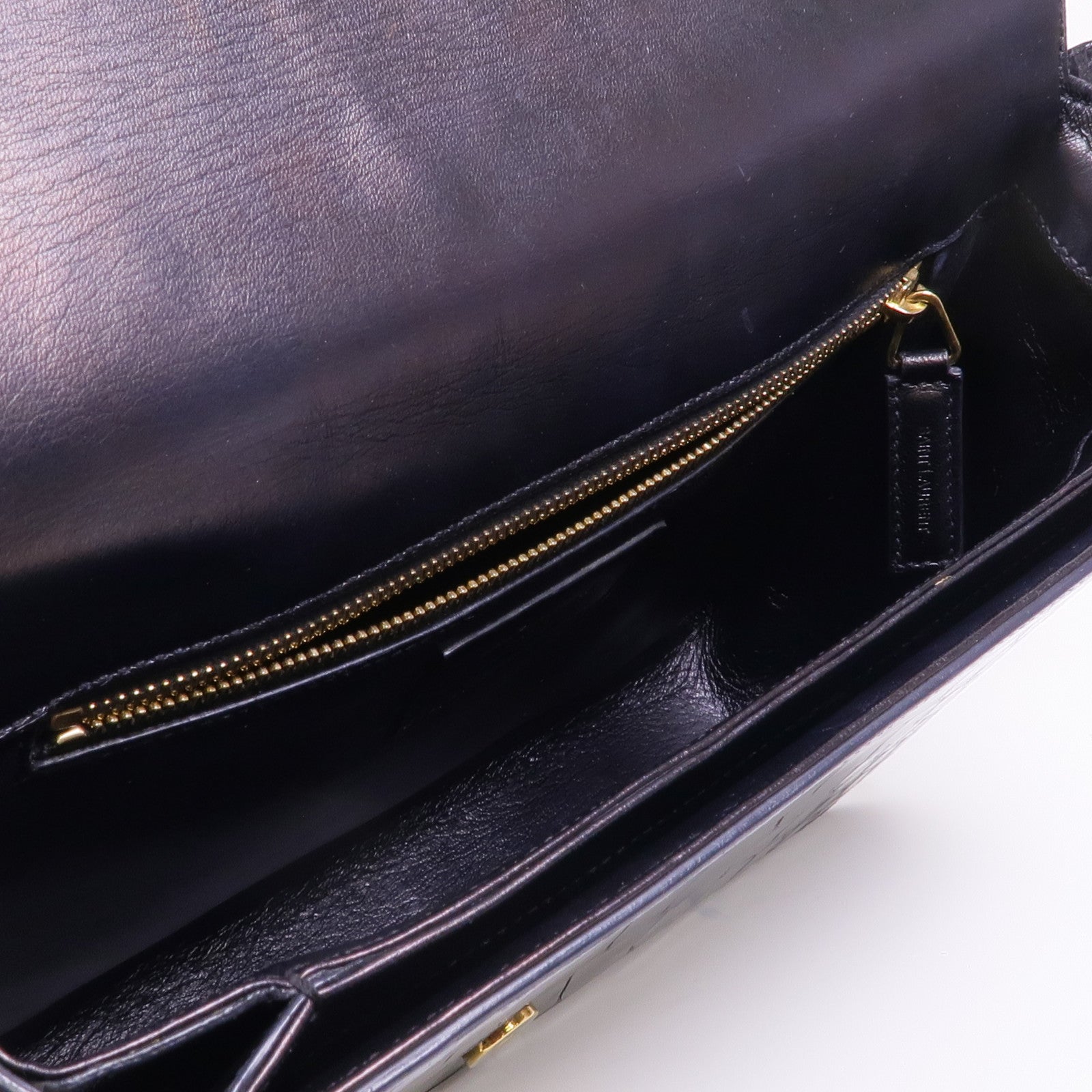 SAINT LAURENT 鱷魚皮革Classic Universite金扣肩背袋