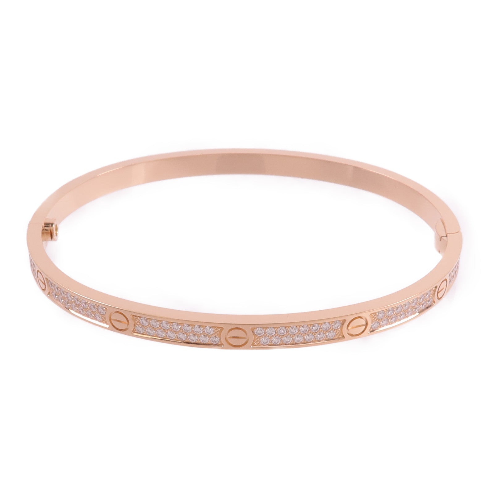 CARTIER 18K玫瑰金Love Bracelet Small Model Paved鑽石手鐲