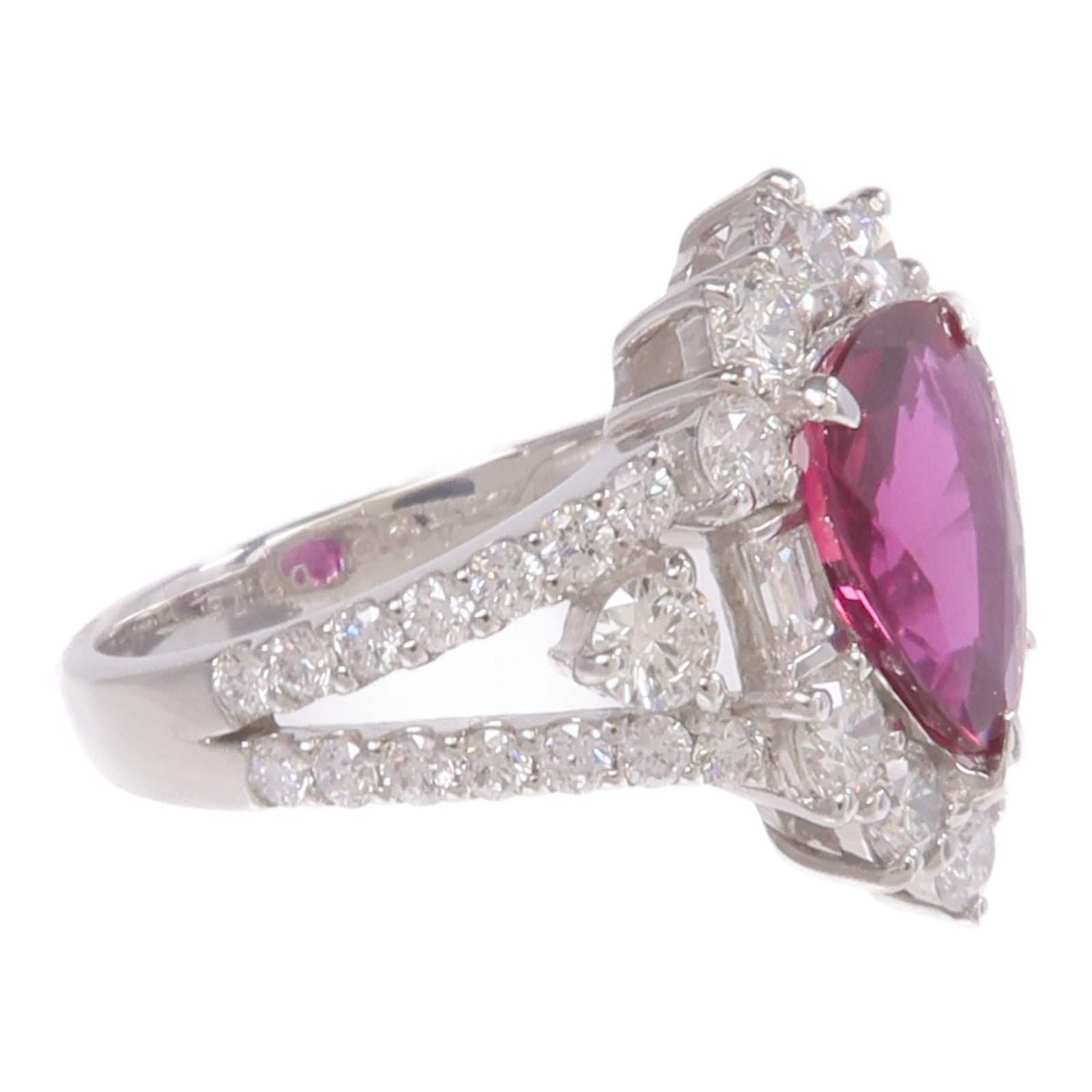 JEWELRY PT900鉑金Ruby Diamond Ring紅寶石/鑽石戒指