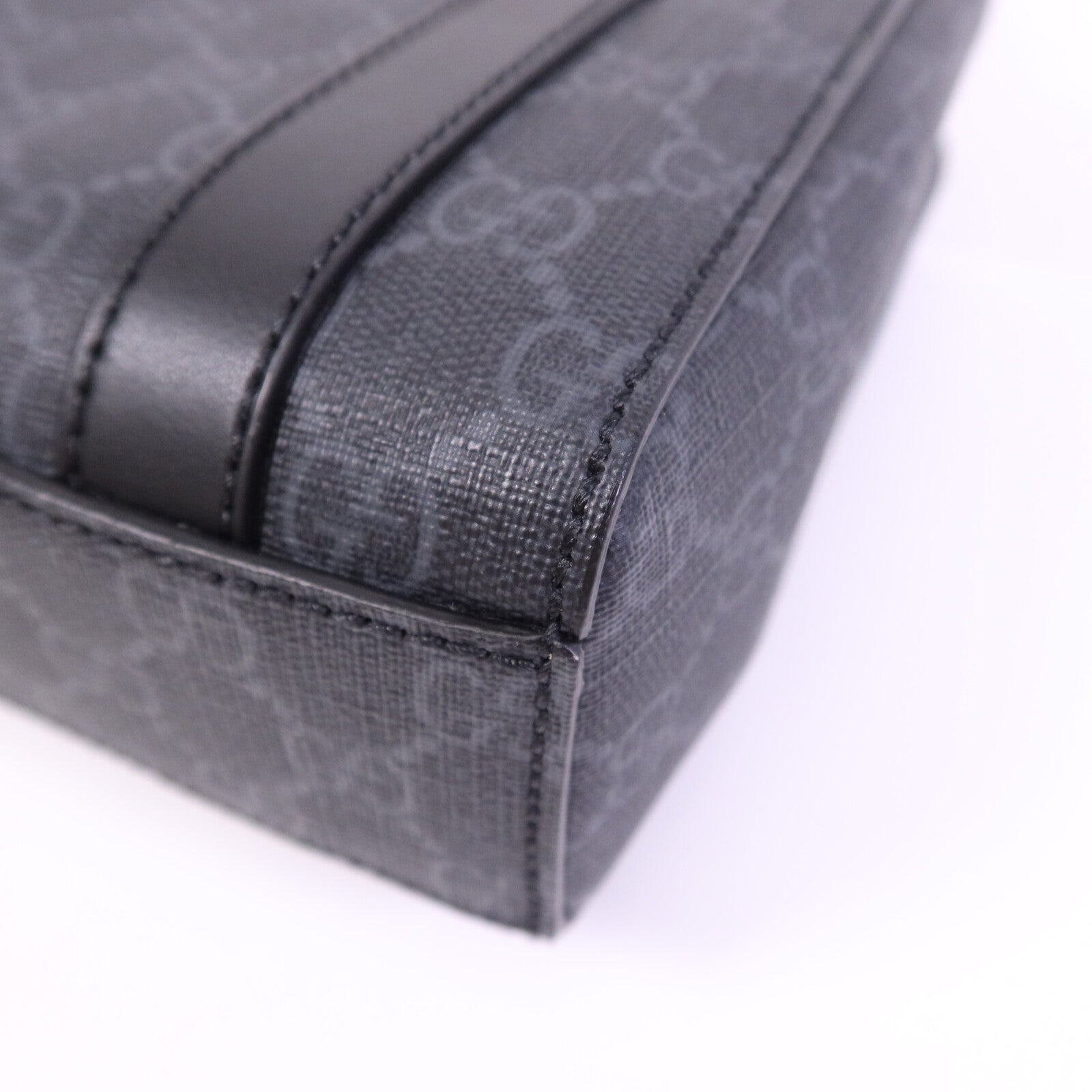 GUCCI 塗層帆布GG Supreme Mini銀扣手挽肩背兩用袋