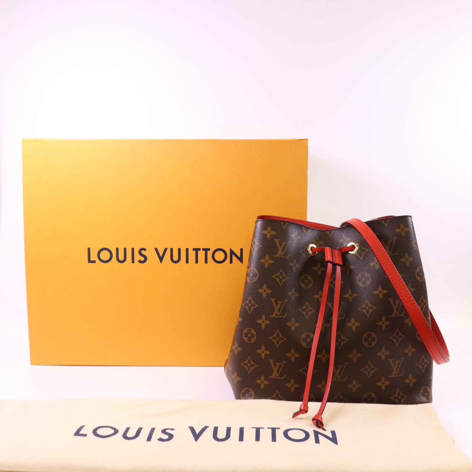 LOUIS VUITTON Monogram Neo Noe Bucket Bag金扣肩背袋Coquelicot