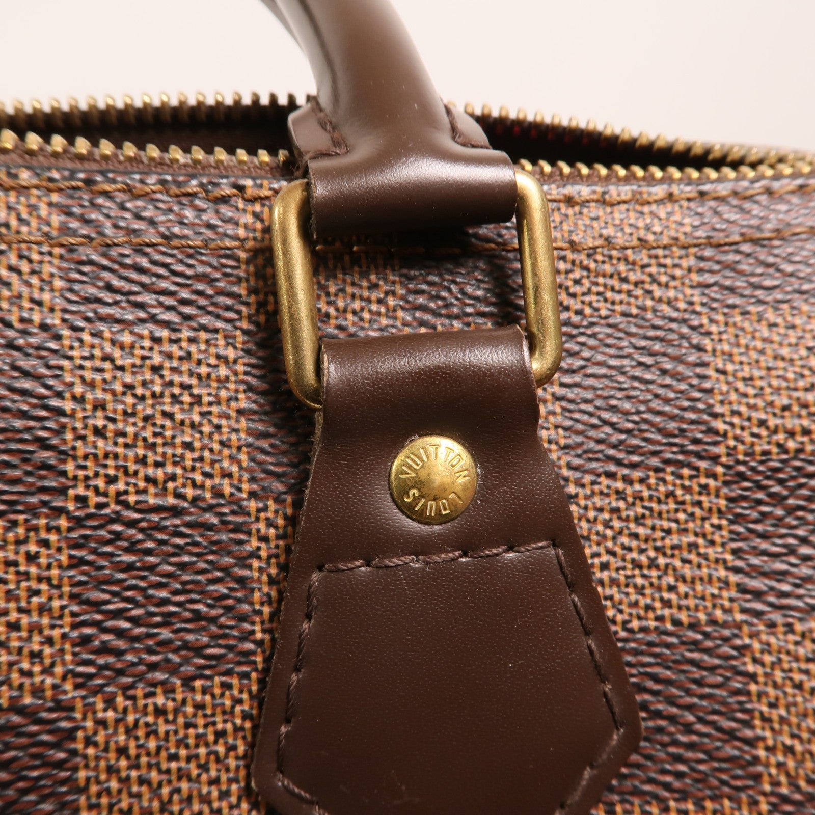 LOUIS VUITTON Damier Speedy 30金扣手挽袋