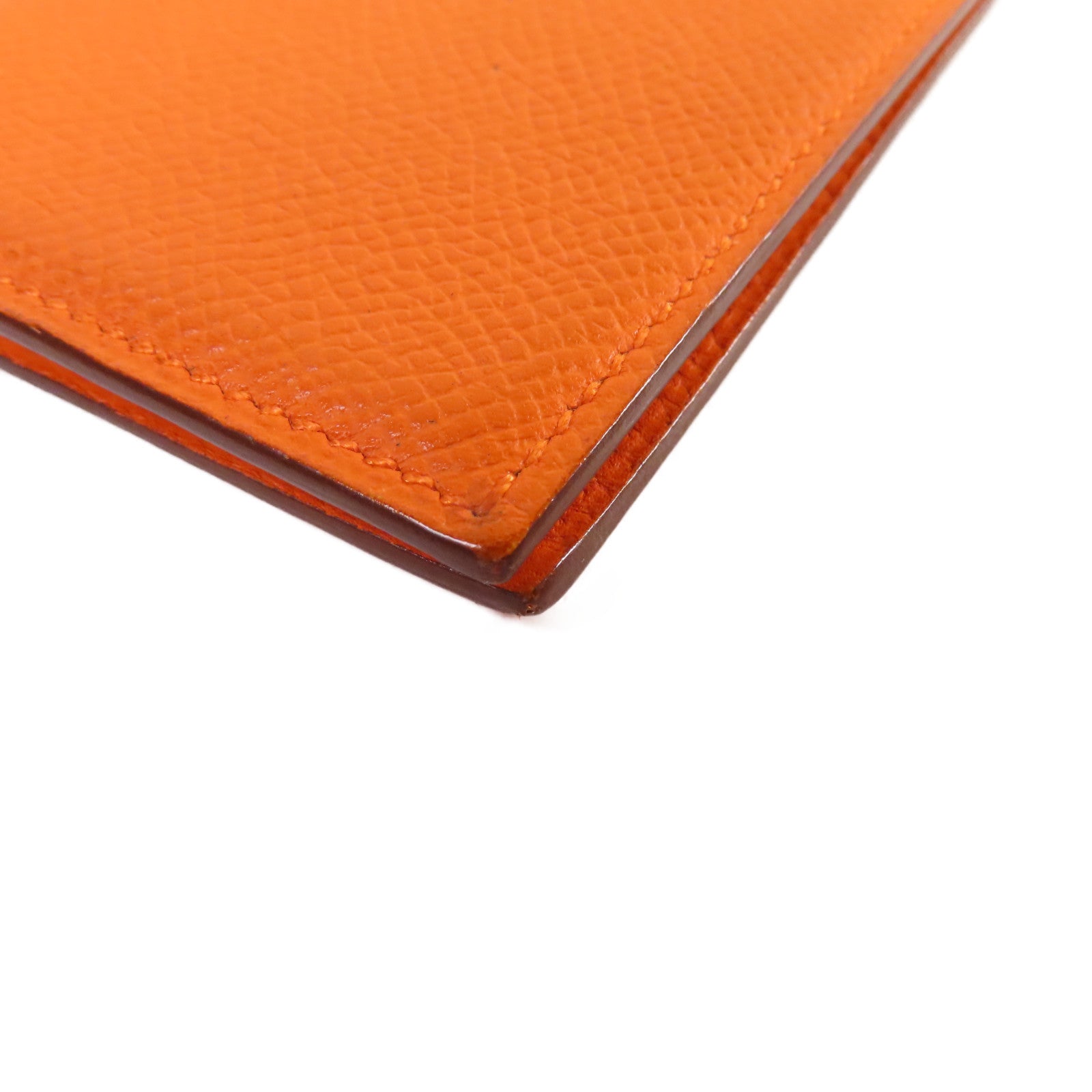 HERMES Epsom皮革Card Case卡片套Orange橙色