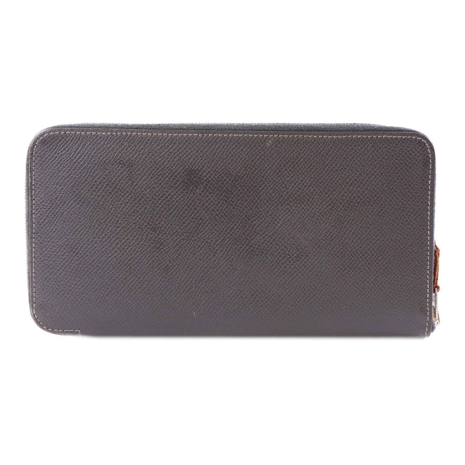 HERMES Veau Epsom皮革Silk In Classic Long Wallet銀扣長錢包灰色