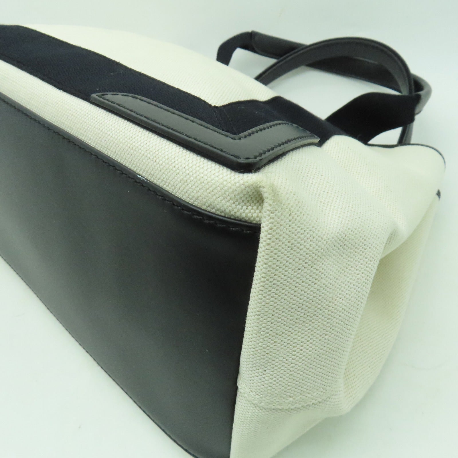 BALENCIAGA 【激減優惠】帆布Tote Bag銀扣手挽袋白色/黑色
