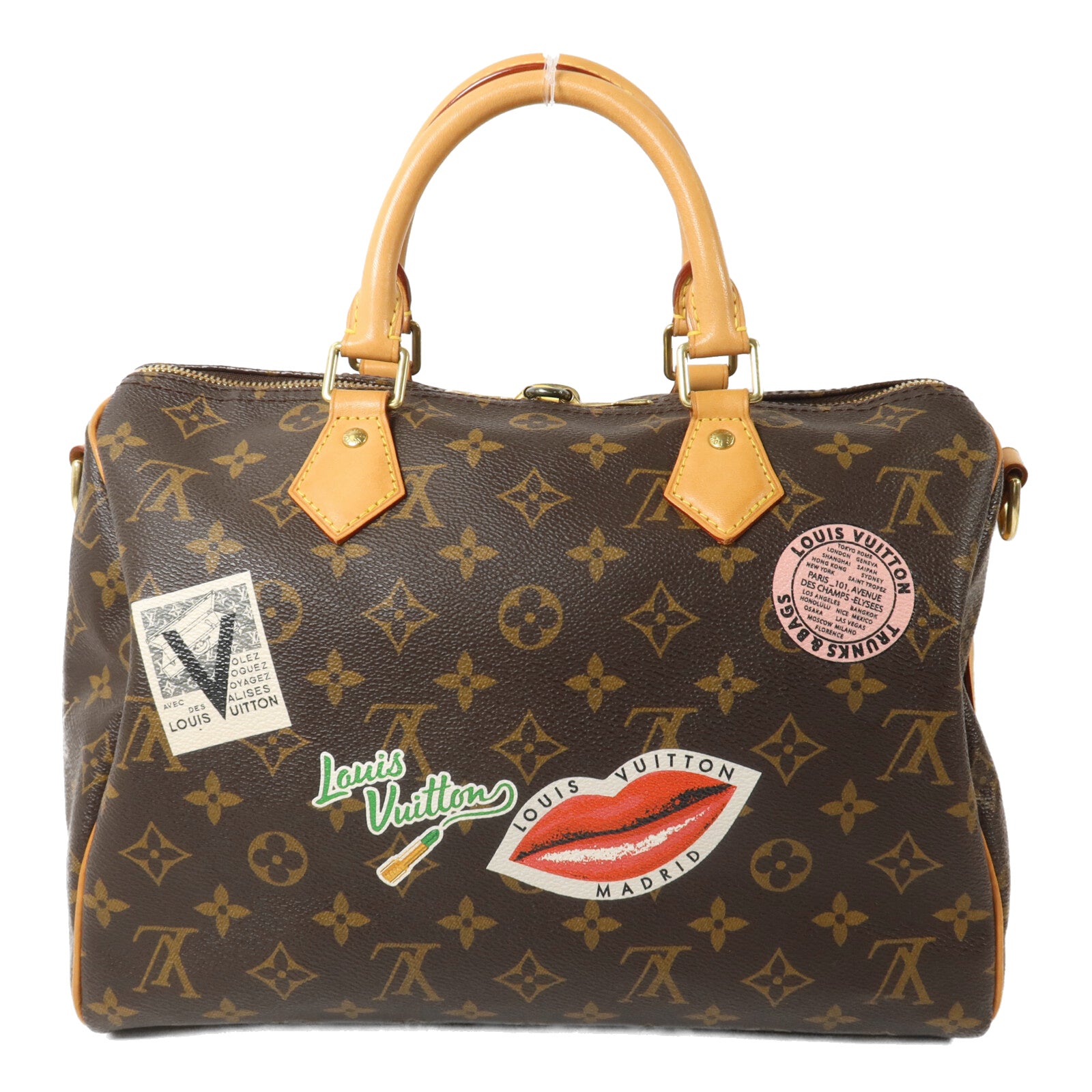 LOUIS VUITTON Monogram World Tour Speedy Bandouliere 30手挽肩背兩用袋