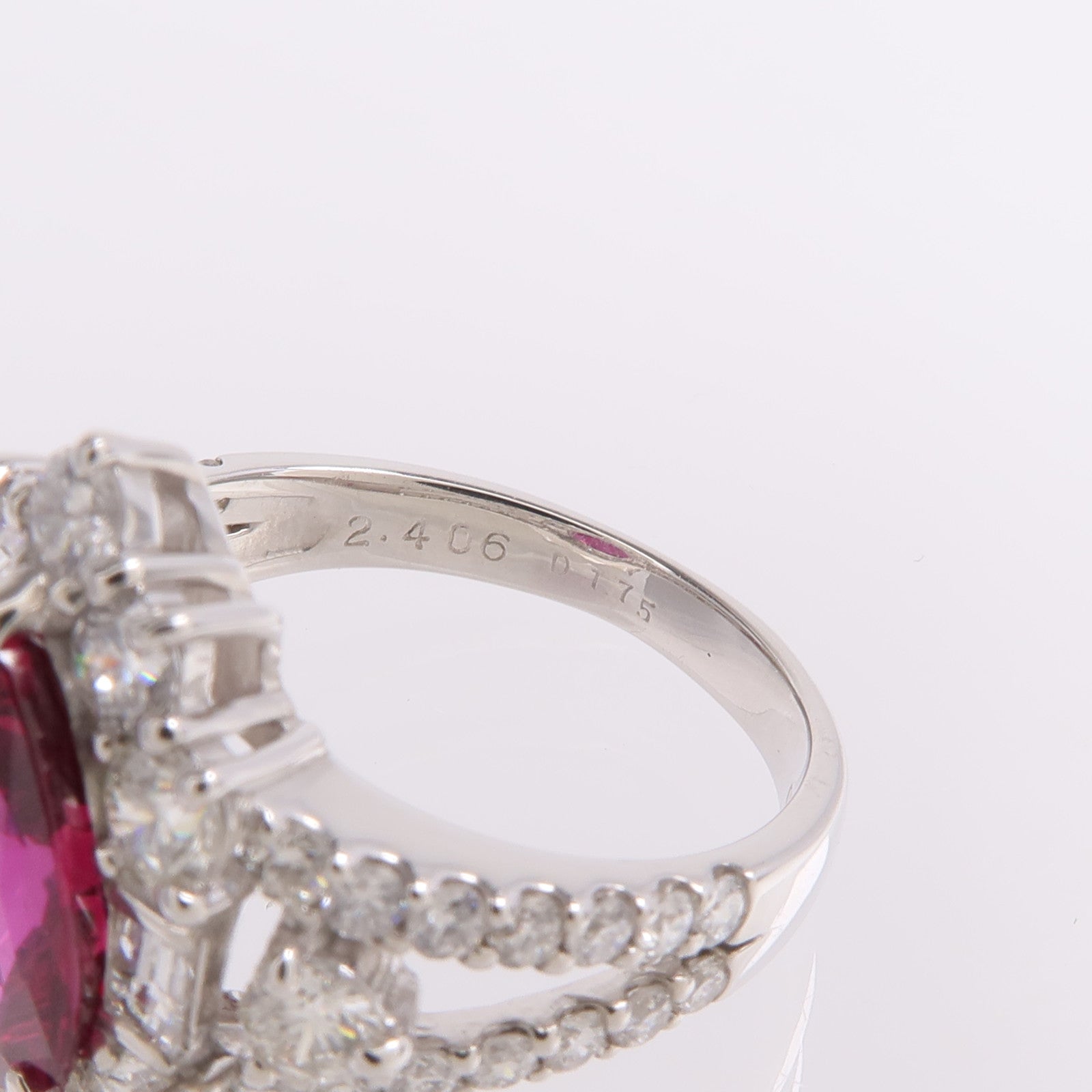 JEWELRY PT900鉑金Ruby Diamond Ring紅寶石/鑽石戒指