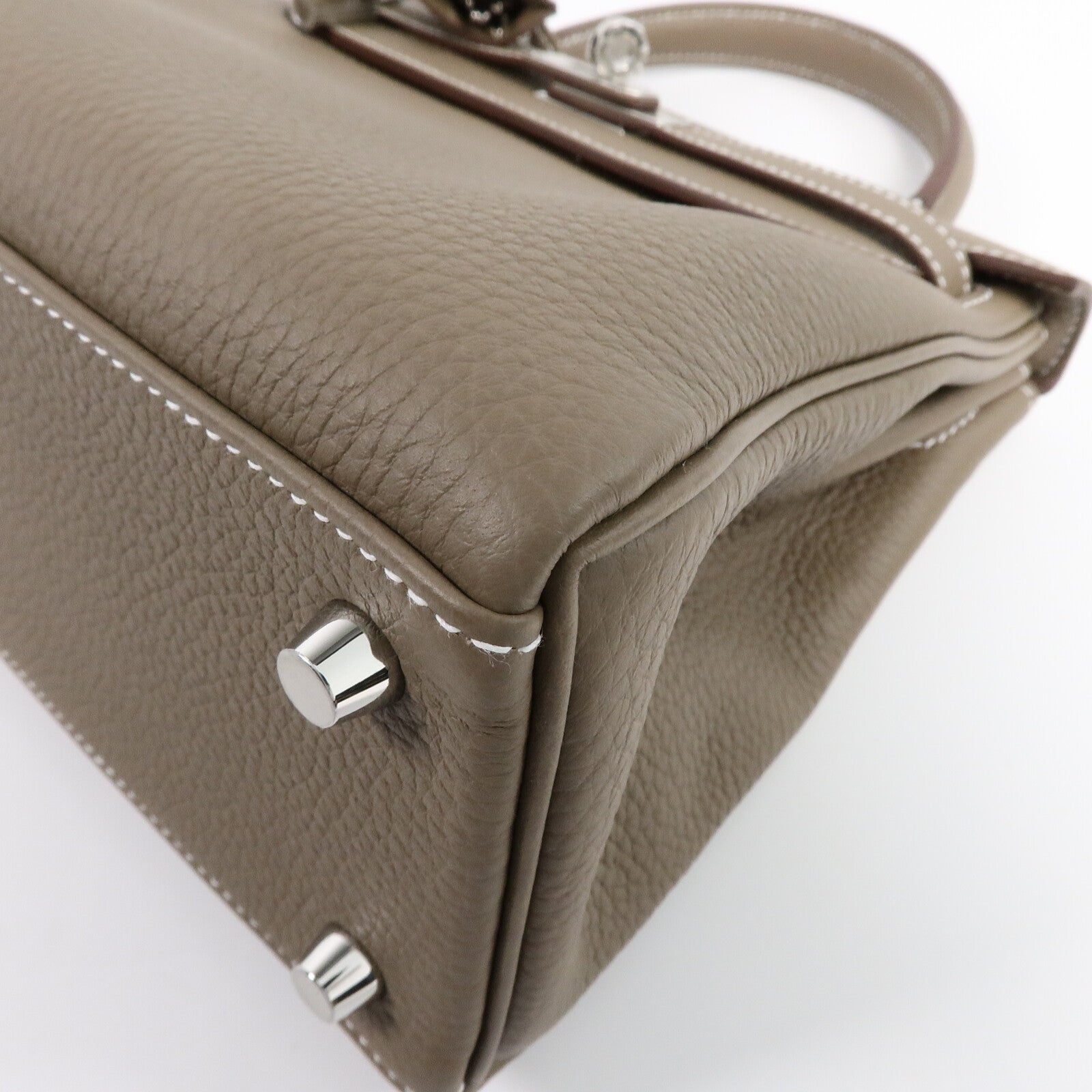 HERMES Togo皮革Kelly 25手挽肩背兩用袋Etoupe