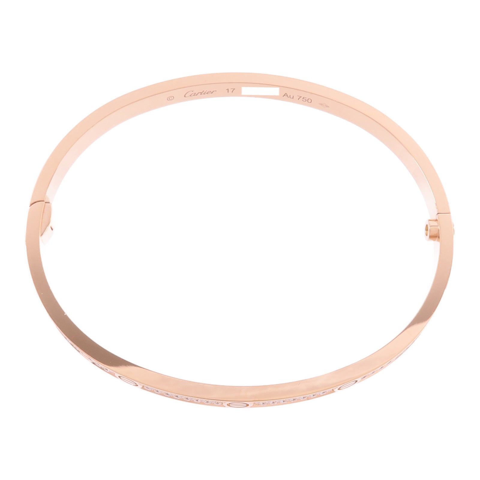 CARTIER 18K玫瑰金Love Bracelet Small Model Paved鑽石手鐲