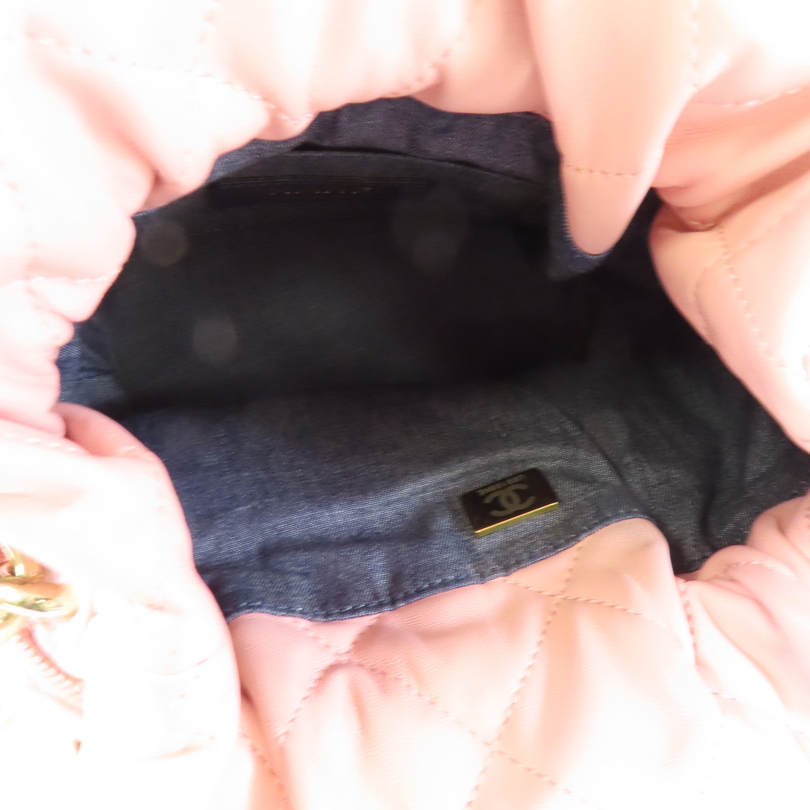 CHANEL 牛皮皮革Chain Drawstring Bucket金扣手挽肩背兩用袋