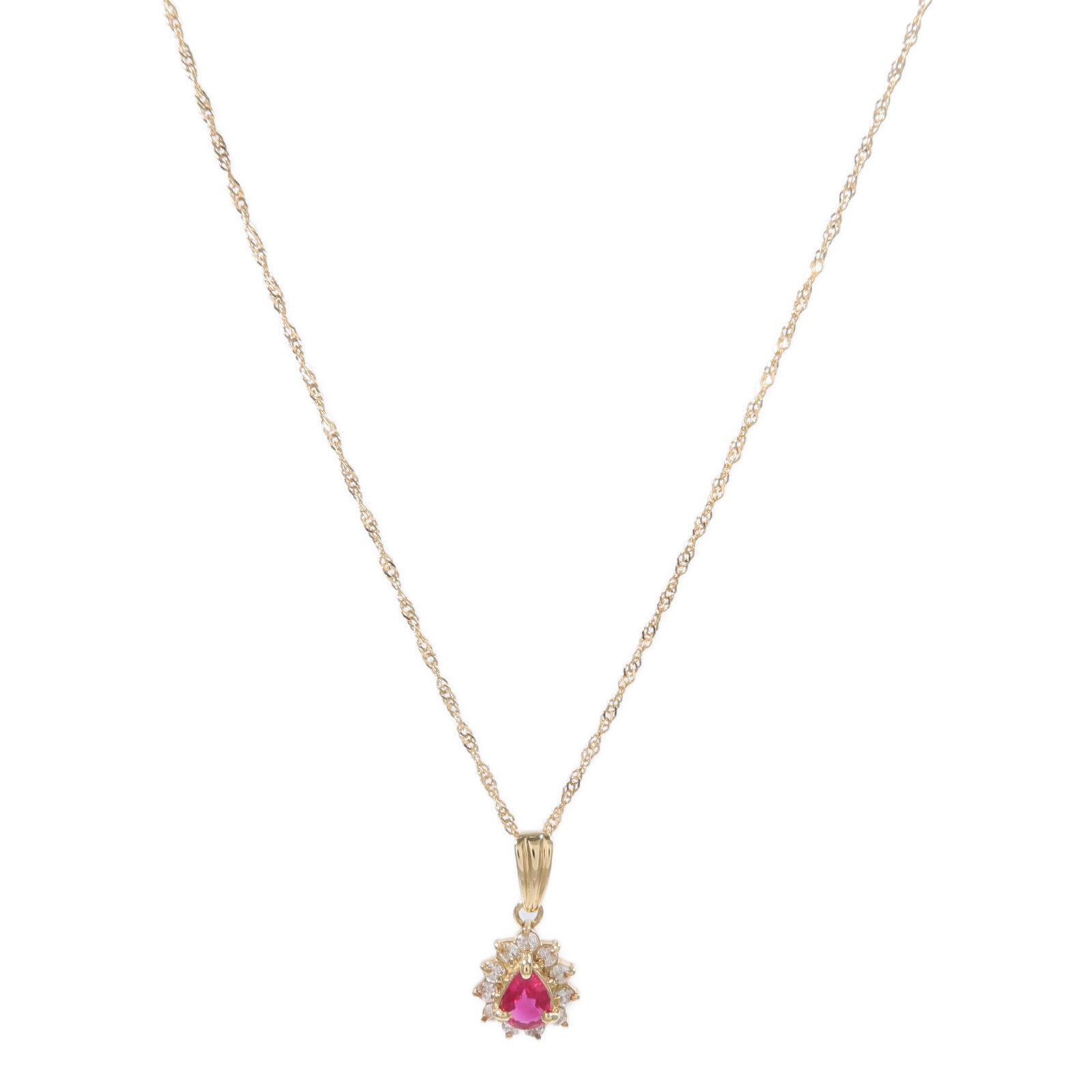 JEWELRY 18K黃金Ruby Diamond Necklace紅寶石/鑽石項鍊