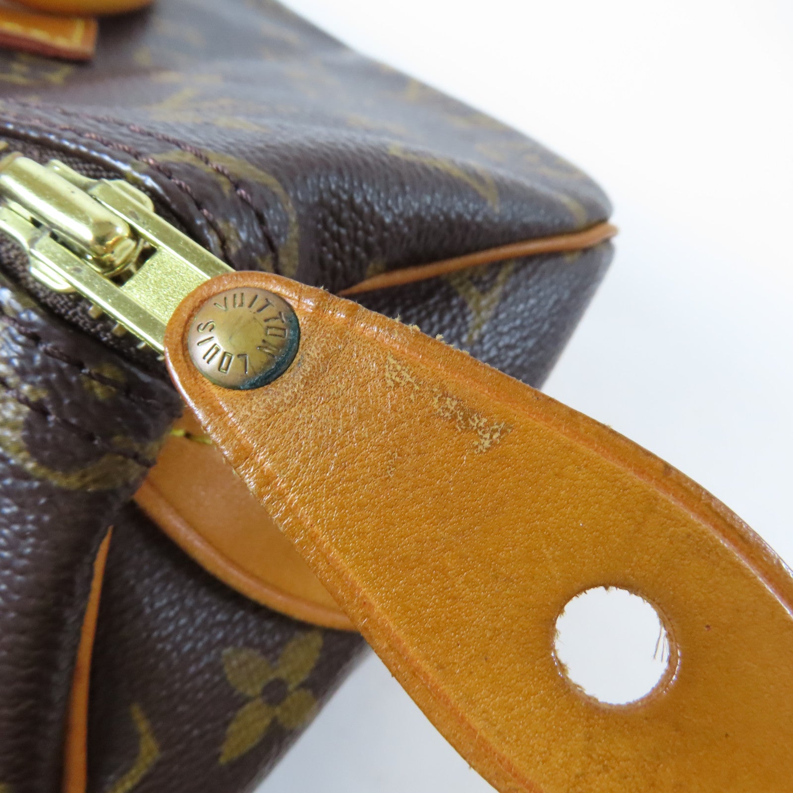 LOUIS VUITTON Monogram Speedy 35金扣手挽袋啡色