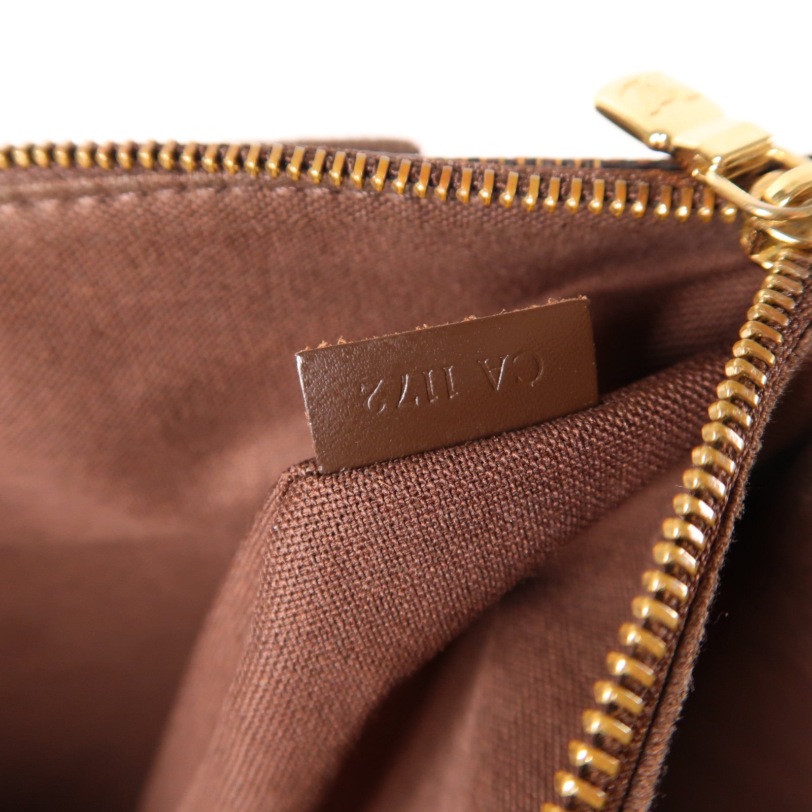 LOUIS VUITTON Damier Ebene Beaubourg金扣肩背袋棕色