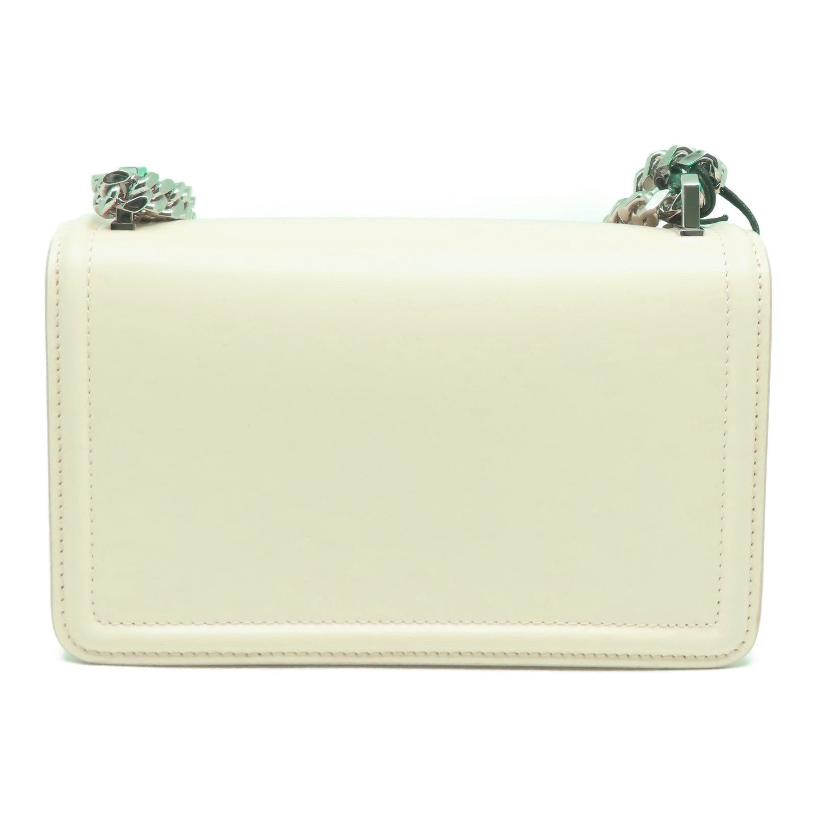 BURBERRY 【激減優惠】牛皮皮革Shoulder Bag銀扣鏈帶肩背袋米白色