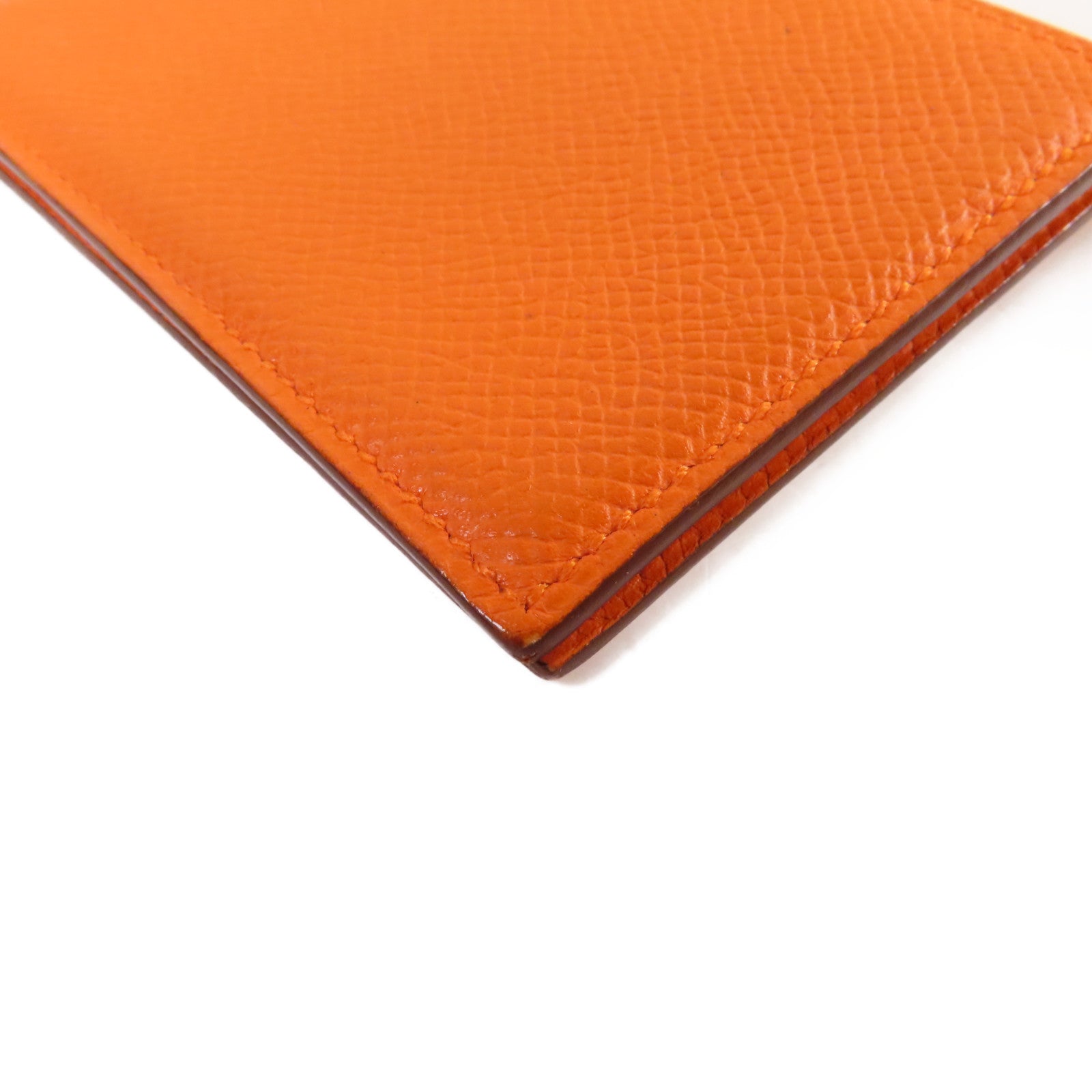 HERMES Epsom皮革Card Case卡片套Orange橙色