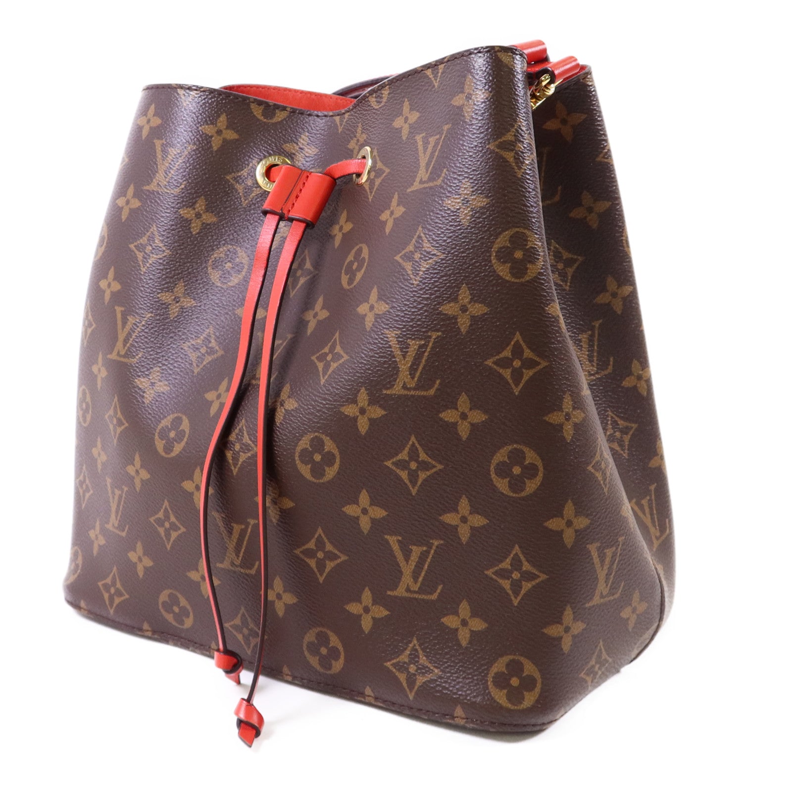 LOUIS VUITTON Monogram Neo Noe Bucket Bag金扣肩背袋Coquelicot