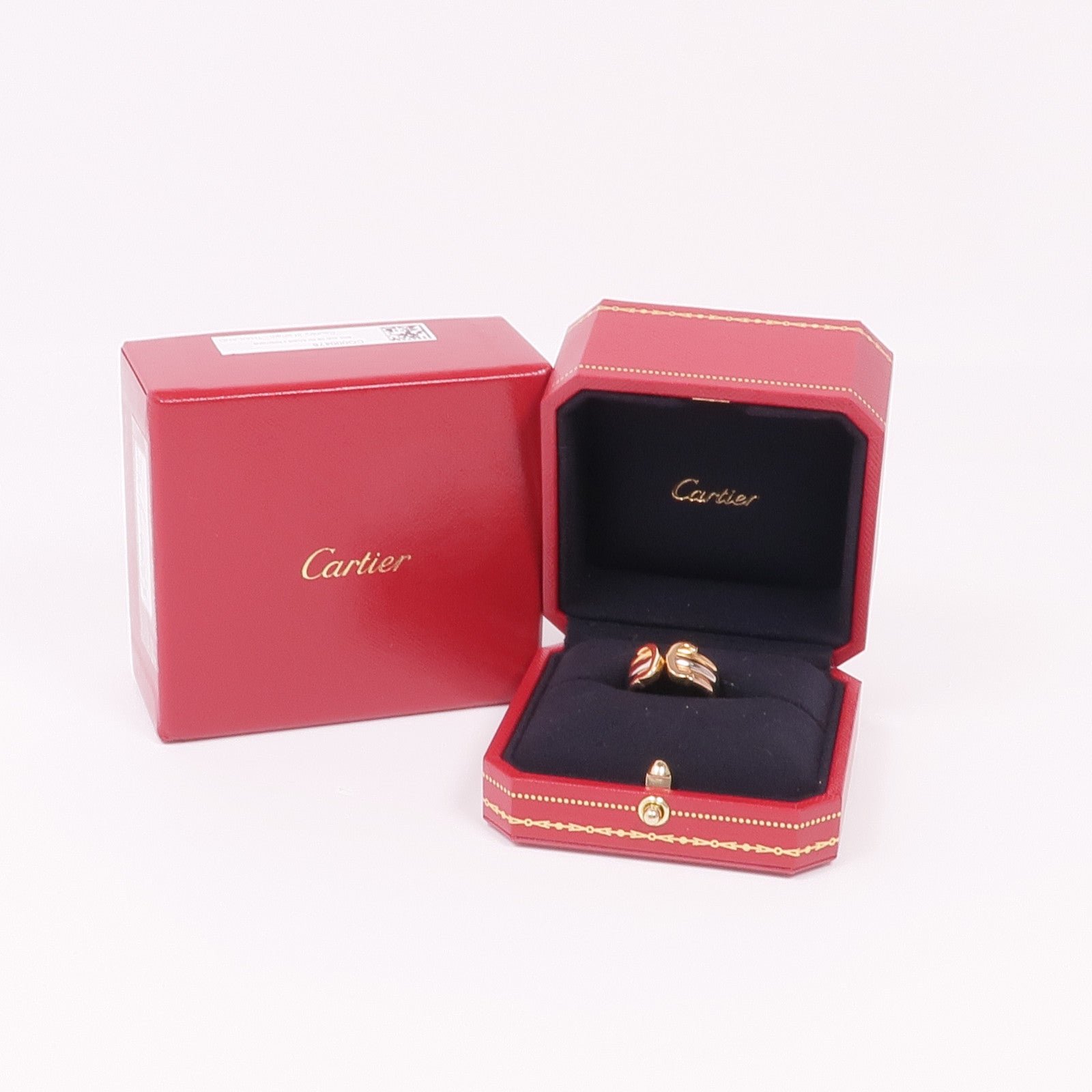 CARTIER 18K黃金/白金/玫瑰金Trinity Double C戒指Cartier#49/US#5