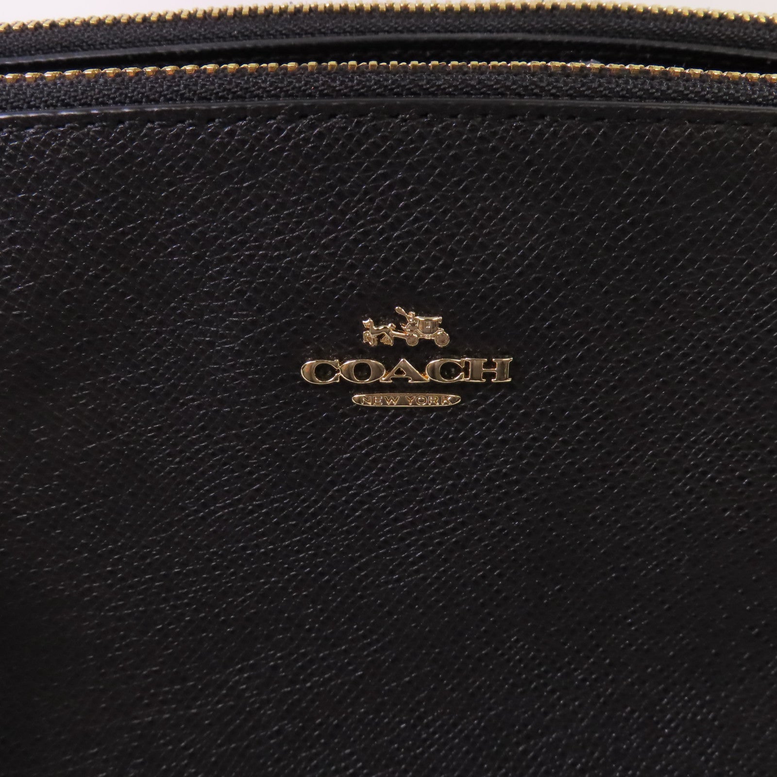 COACH 牛皮皮革2Way Shoulder Bag金扣手挽肩背兩用袋黑色
