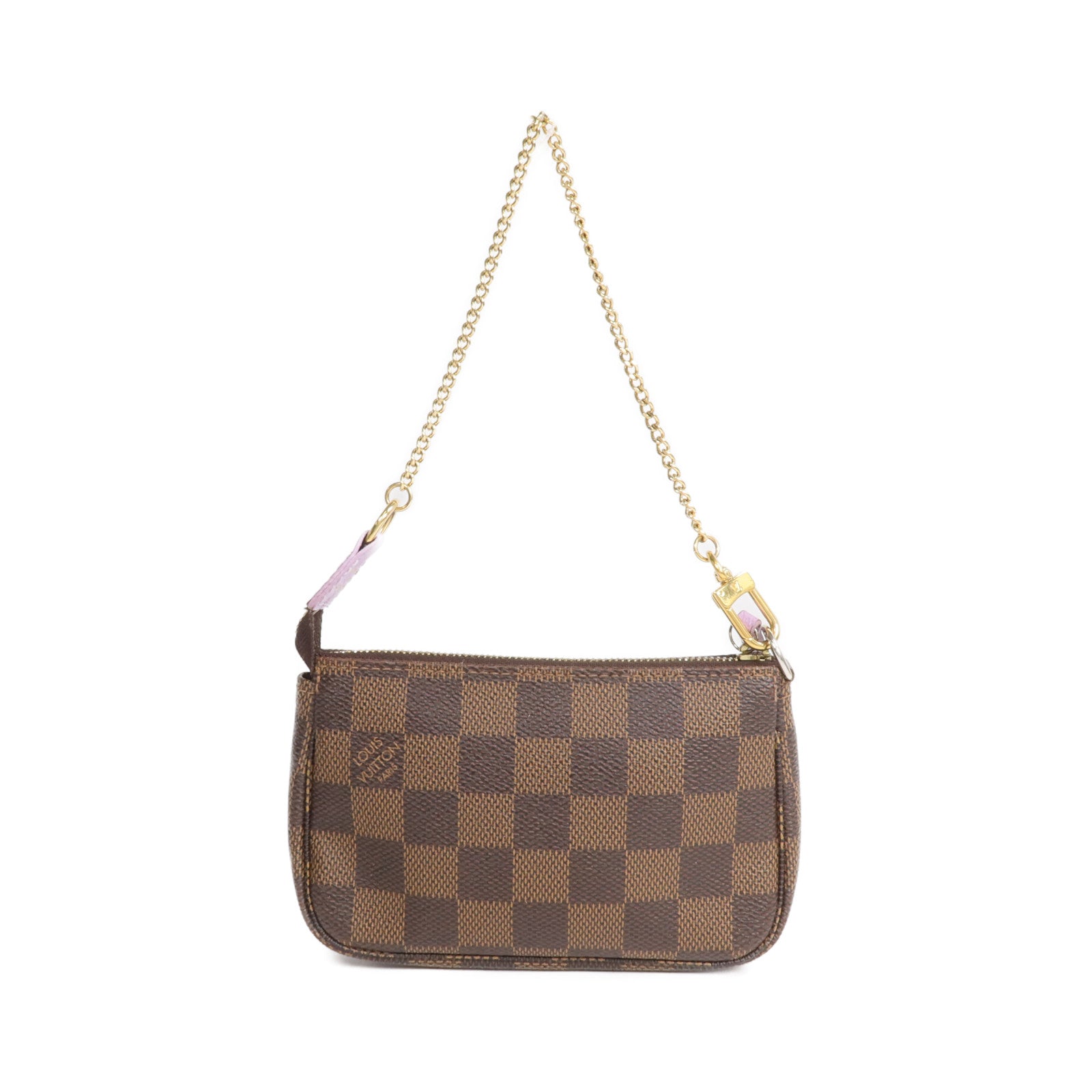 LOUIS VUITTON Damier Mini Pochette Accessoire金扣拉鏈手挽袋