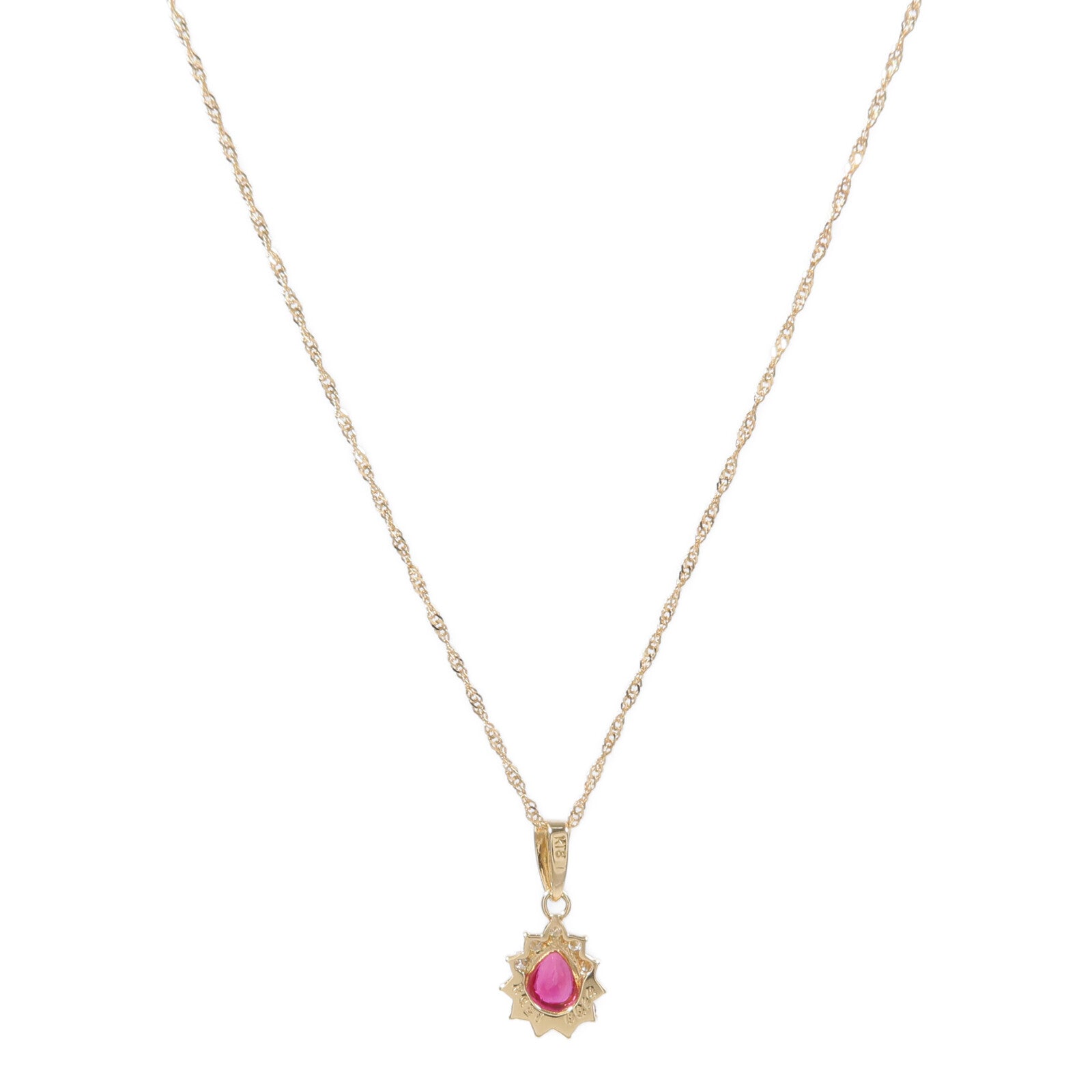 JEWELRY 18K黃金Ruby Diamond Necklace紅寶石/鑽石項鍊