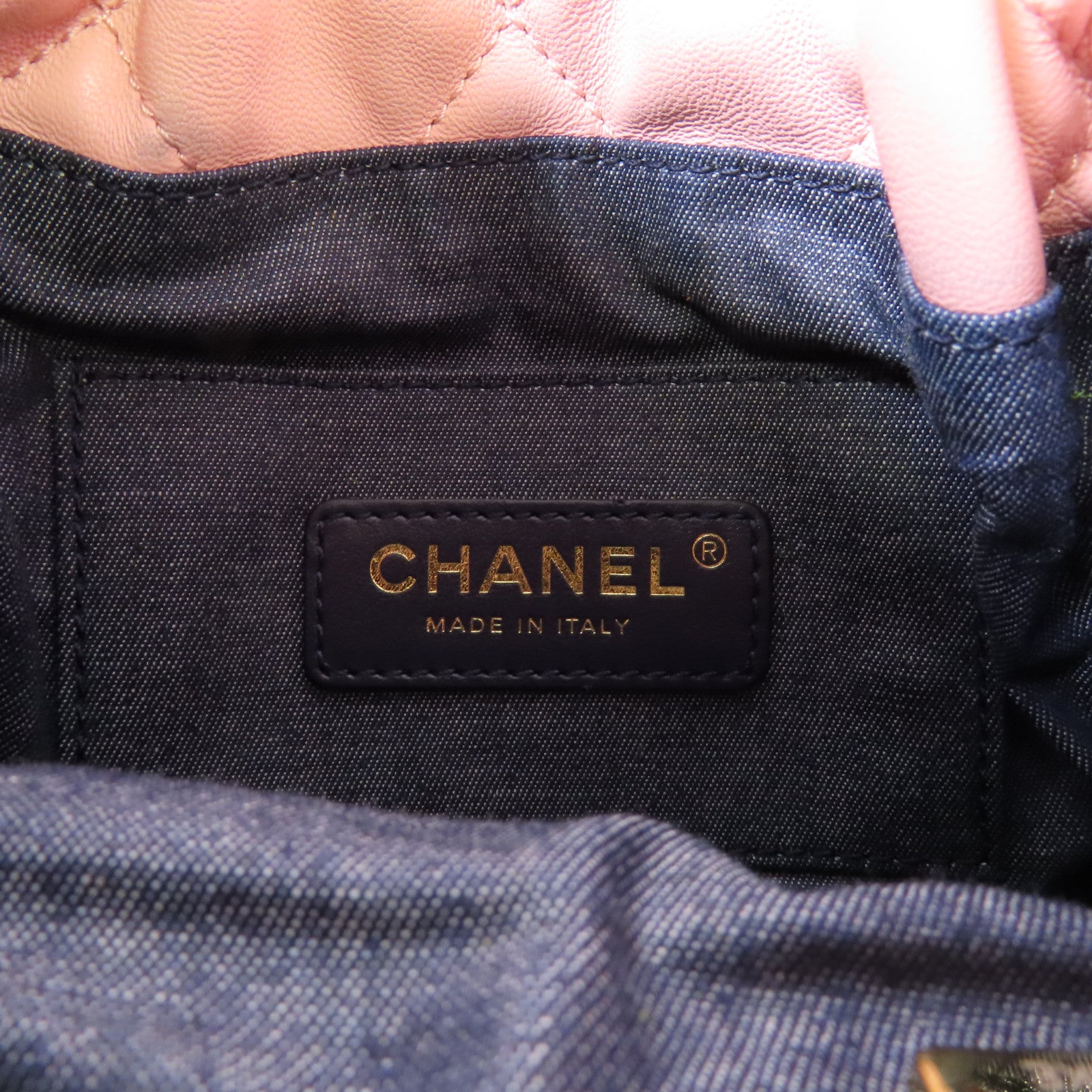 CHANEL 牛皮皮革Chain Drawstring Bucket金扣手挽肩背兩用袋