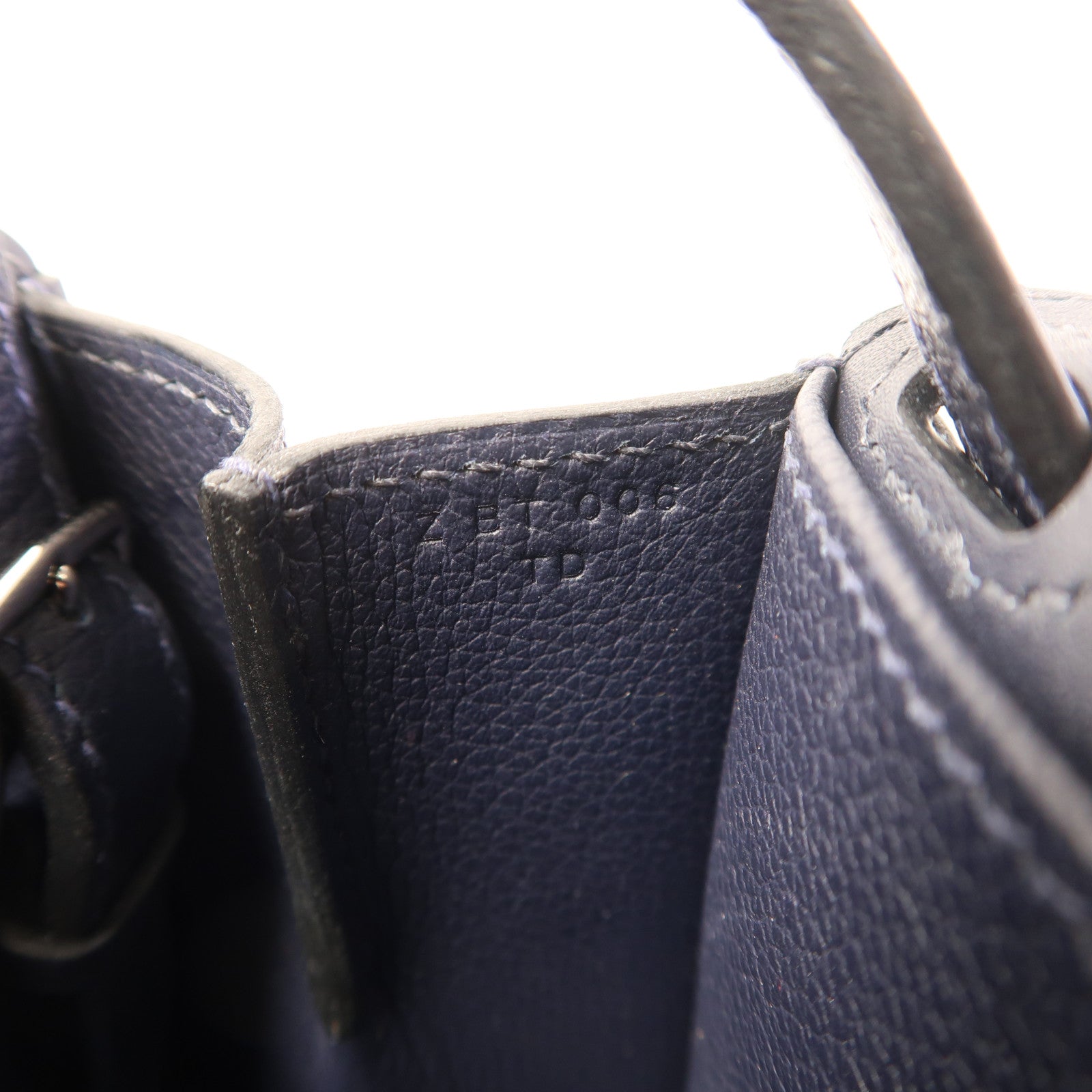 HERMES 【激減優惠】Evercolor皮革Halzan 25銀扣手挽肩背兩用袋Bleu Nuit
