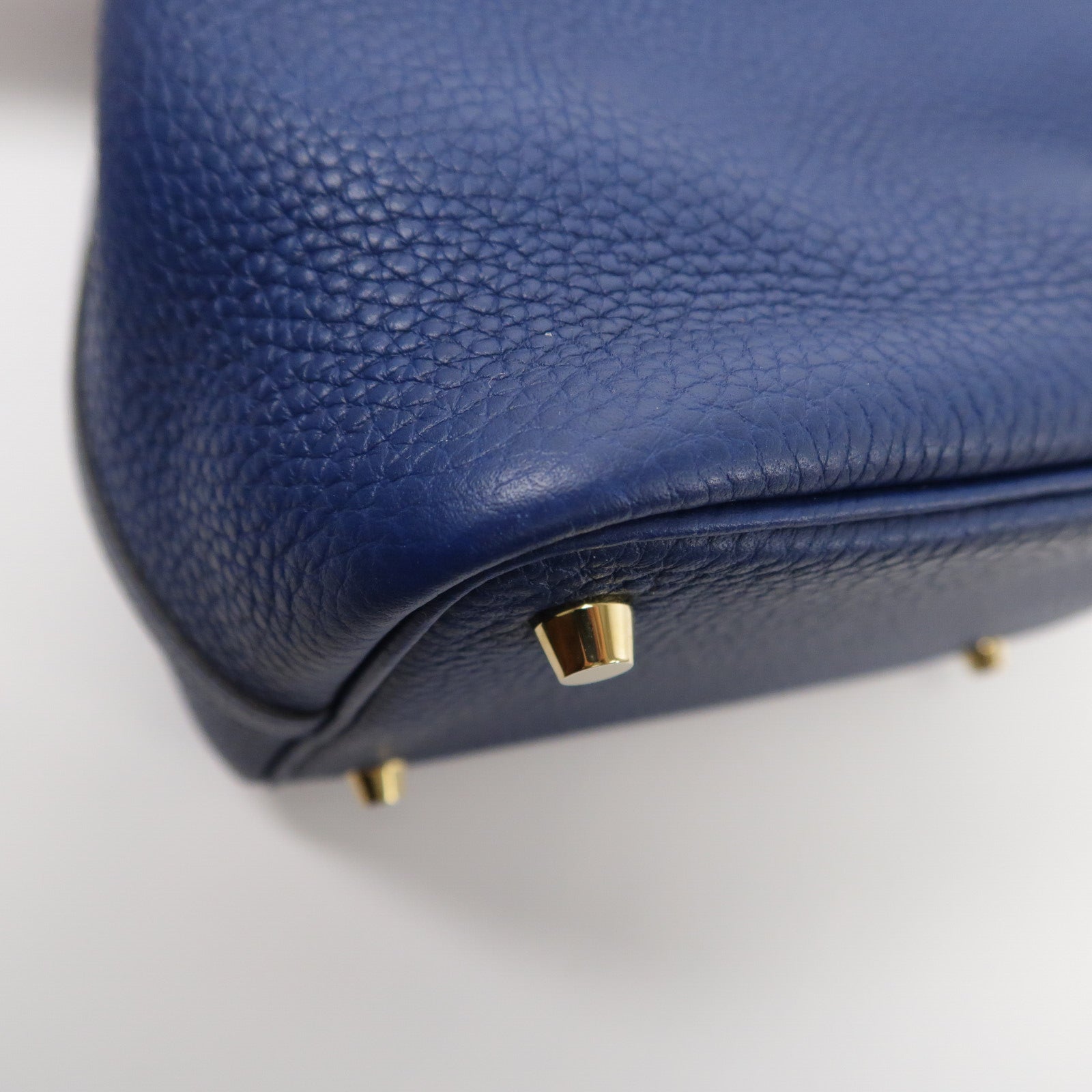 HERMES Clemence皮革Picotin PM手挽袋Deep Blue
