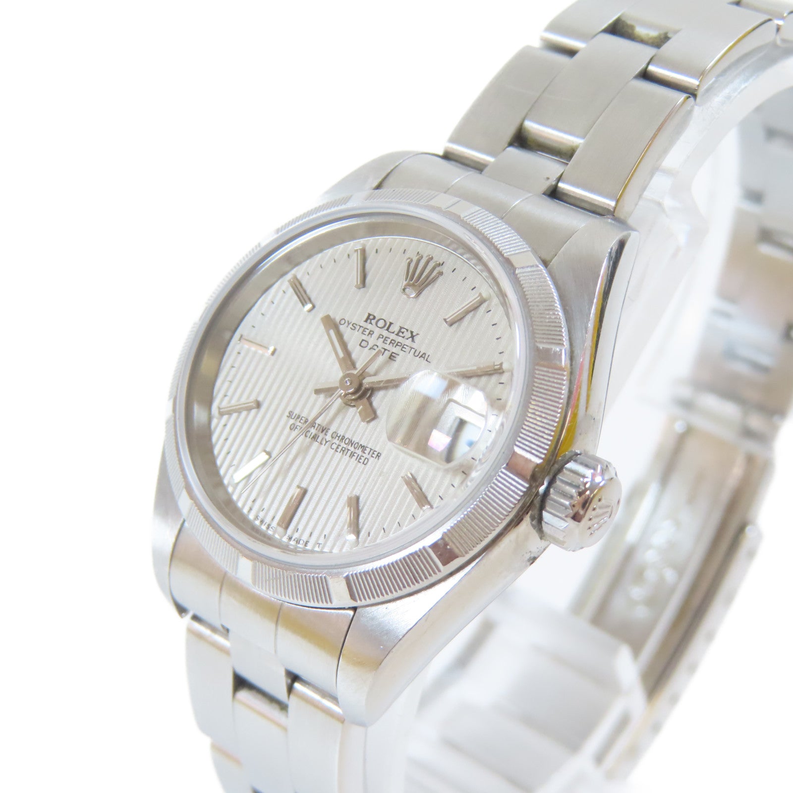 ROLEX Date不鏽鋼手錶自動機芯銀色