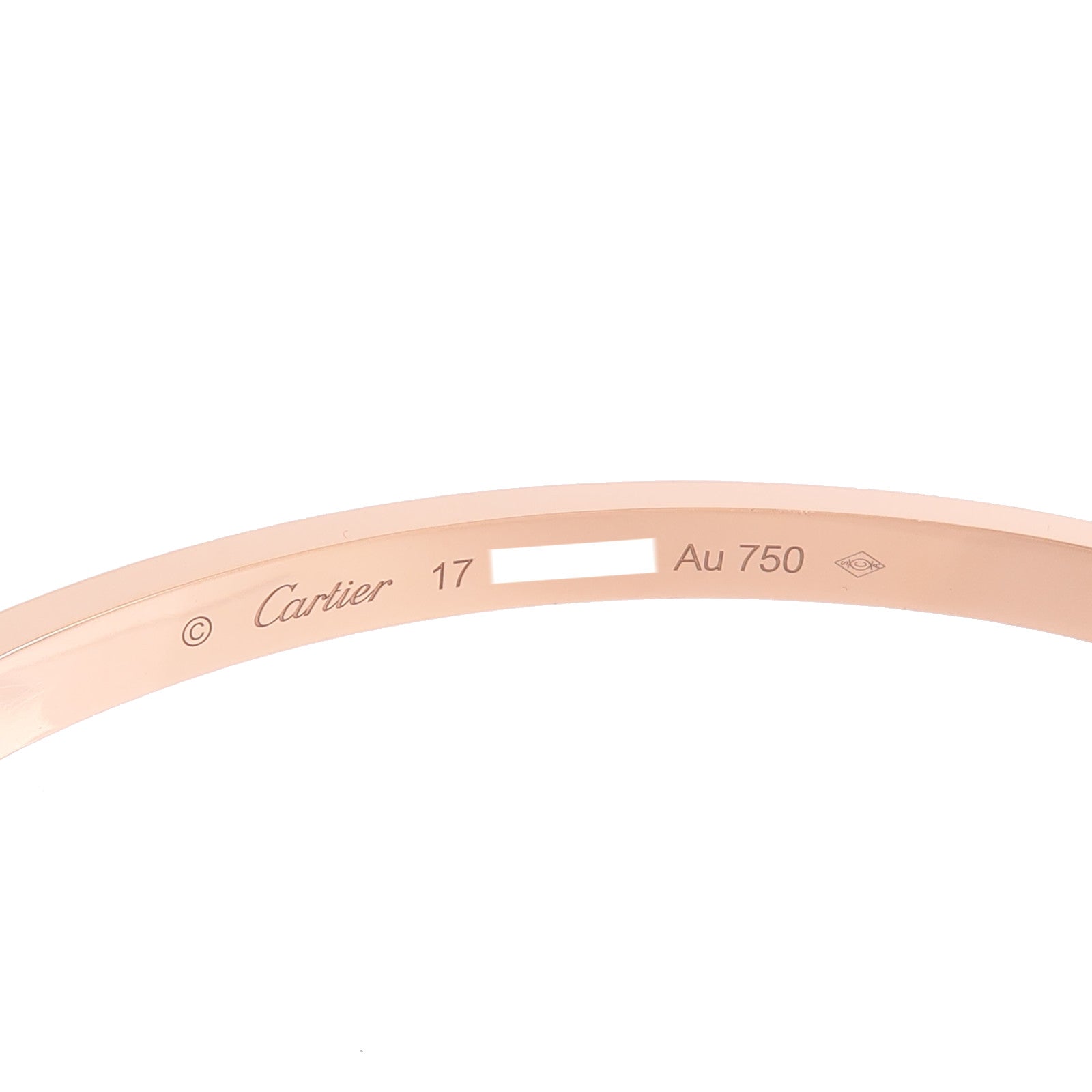 CARTIER 18K玫瑰金Love Bracelet Small Model Paved鑽石手鐲
