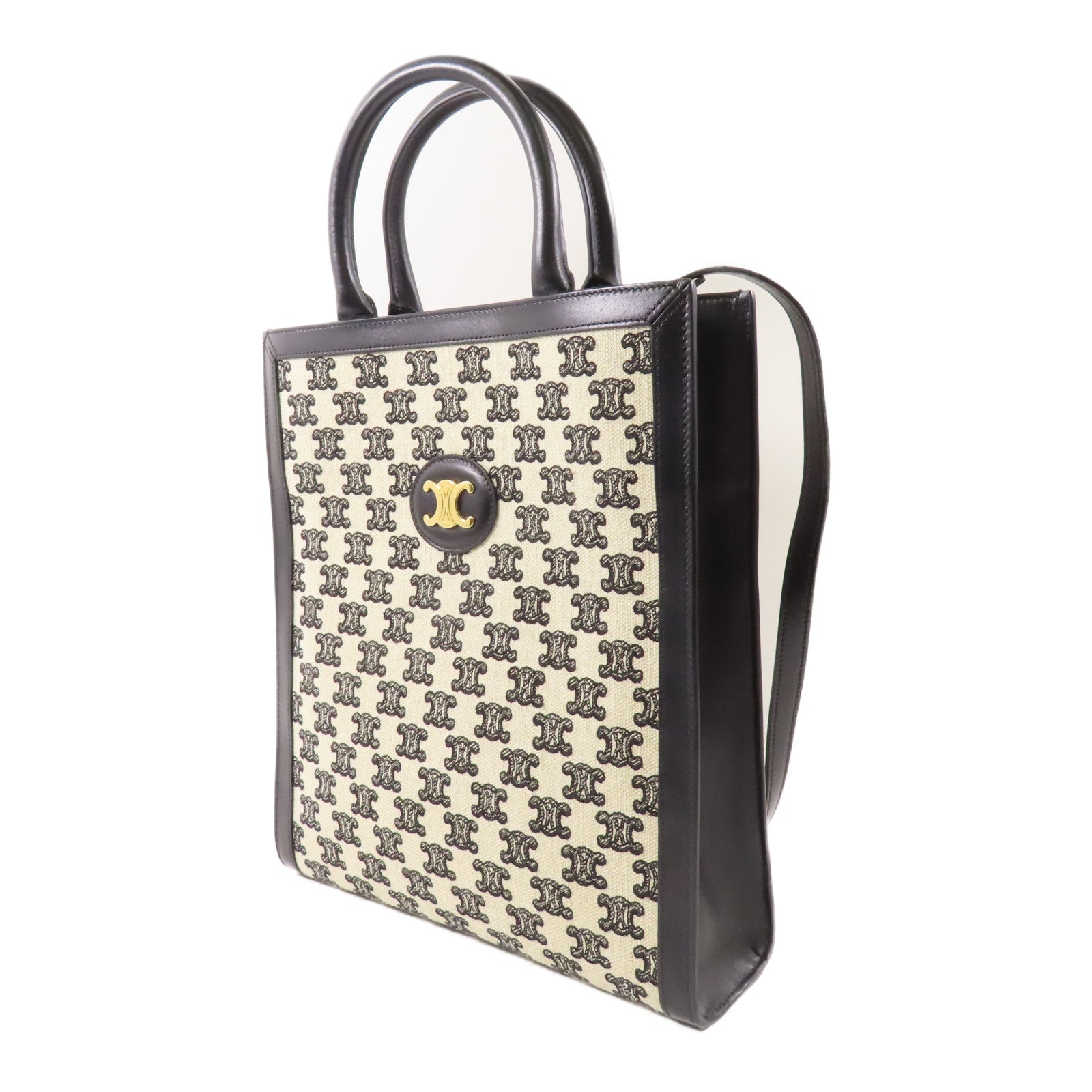 CELINE 【激減優惠】帆布/皮革2 Way Bag金扣手挽肩背兩用袋