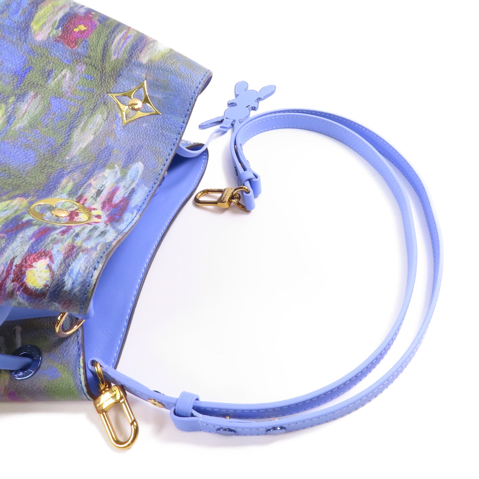 LOUIS VUITTON Masters Collection Neo Noe MM Monet金扣肩背袋藍色