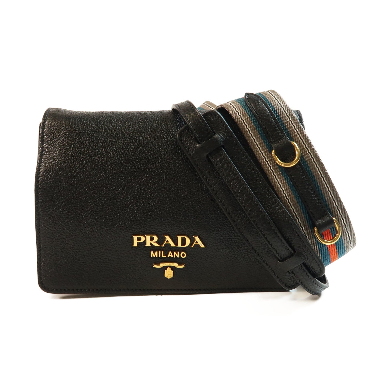 PRADA 牛皮皮革Shoulder Bag金扣肩背袋