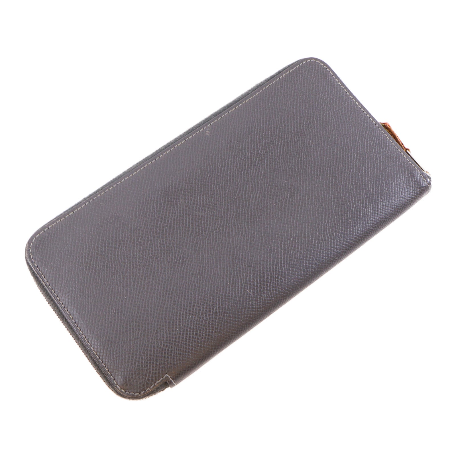 HERMES Veau Epsom皮革Silk In Classic Long Wallet銀扣長錢包灰色