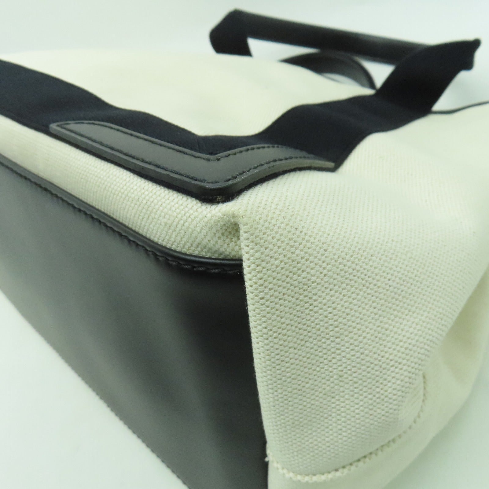 BALENCIAGA 【激減優惠】帆布Tote Bag銀扣手挽袋白色/黑色