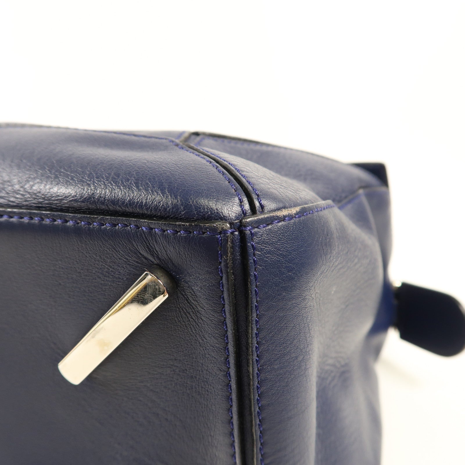 LOEWE 牛皮皮革Puzzle Large銀扣手挽肩背兩用袋