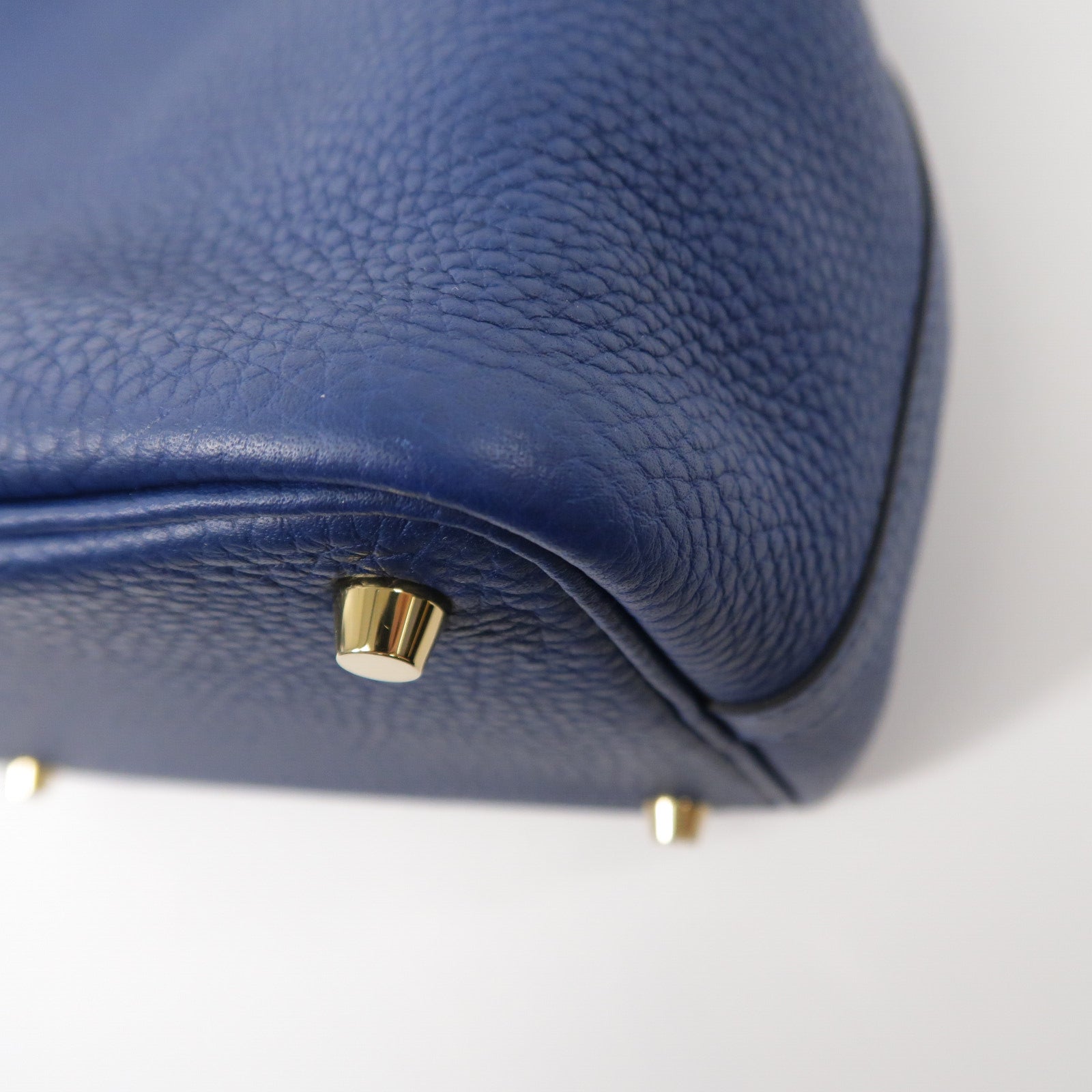 HERMES Clemence皮革Picotin PM手挽袋Deep Blue