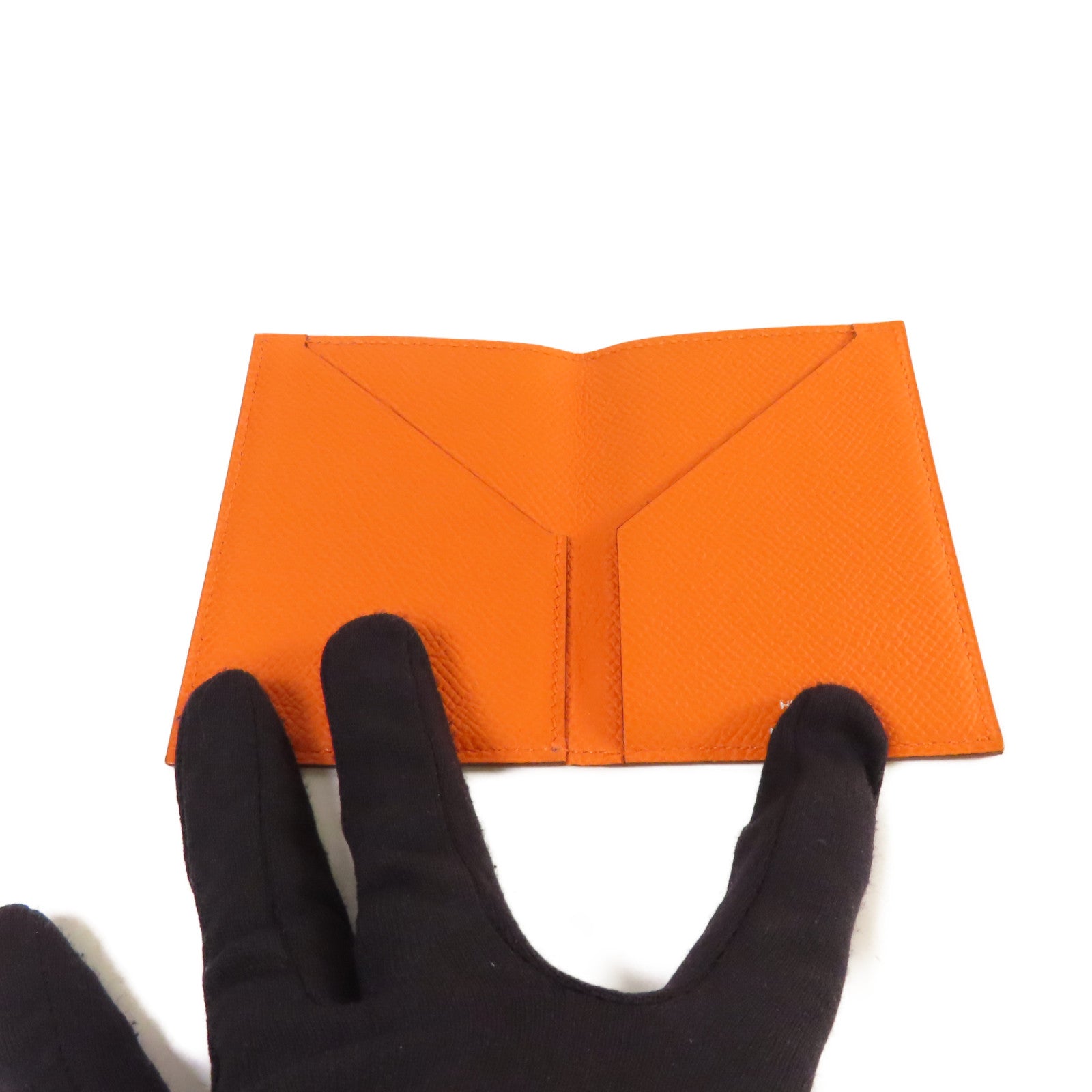 HERMES Epsom皮革Card Case卡片套Orange橙色